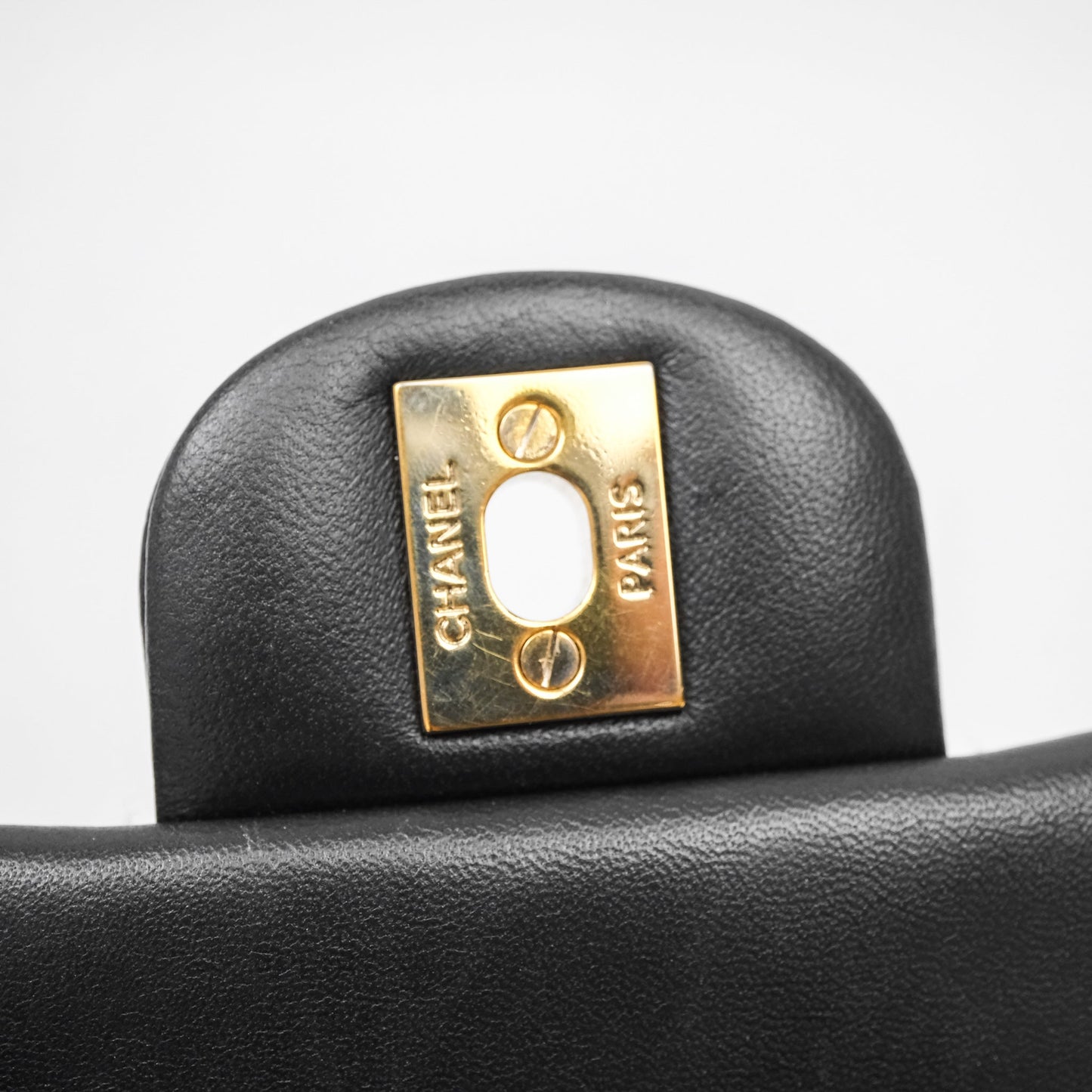 Chanel Mini Square Quilted Black Lambskin Gold Hardware