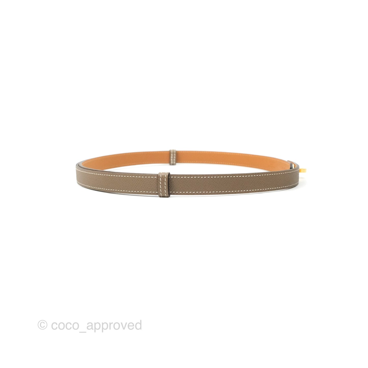Hermès Epsom Kelly Buckle Belt Etoupe Gold Hardware