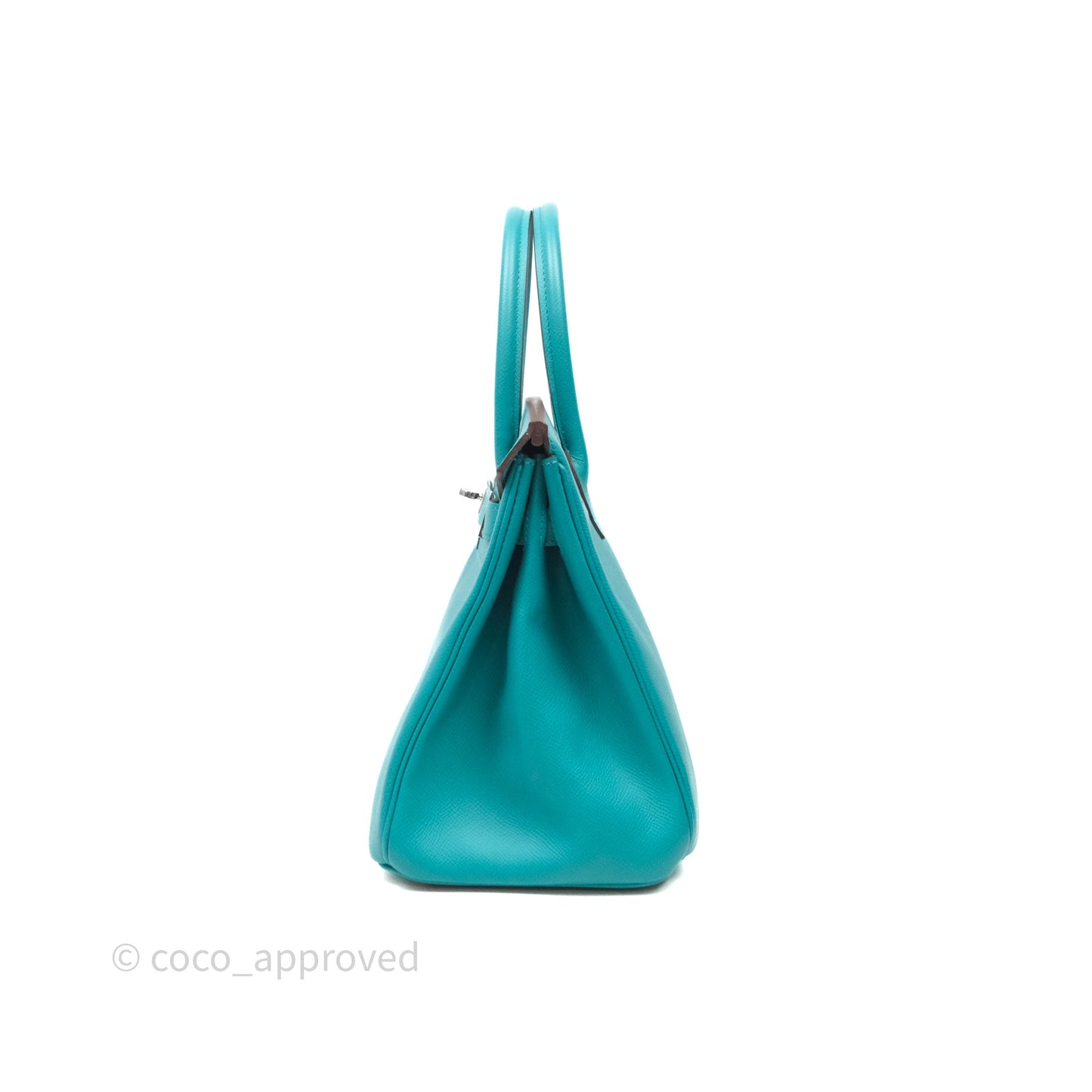 Hermès Birkin 30 Retourne Vert Verone U1 Epsom Palladium Hardware
