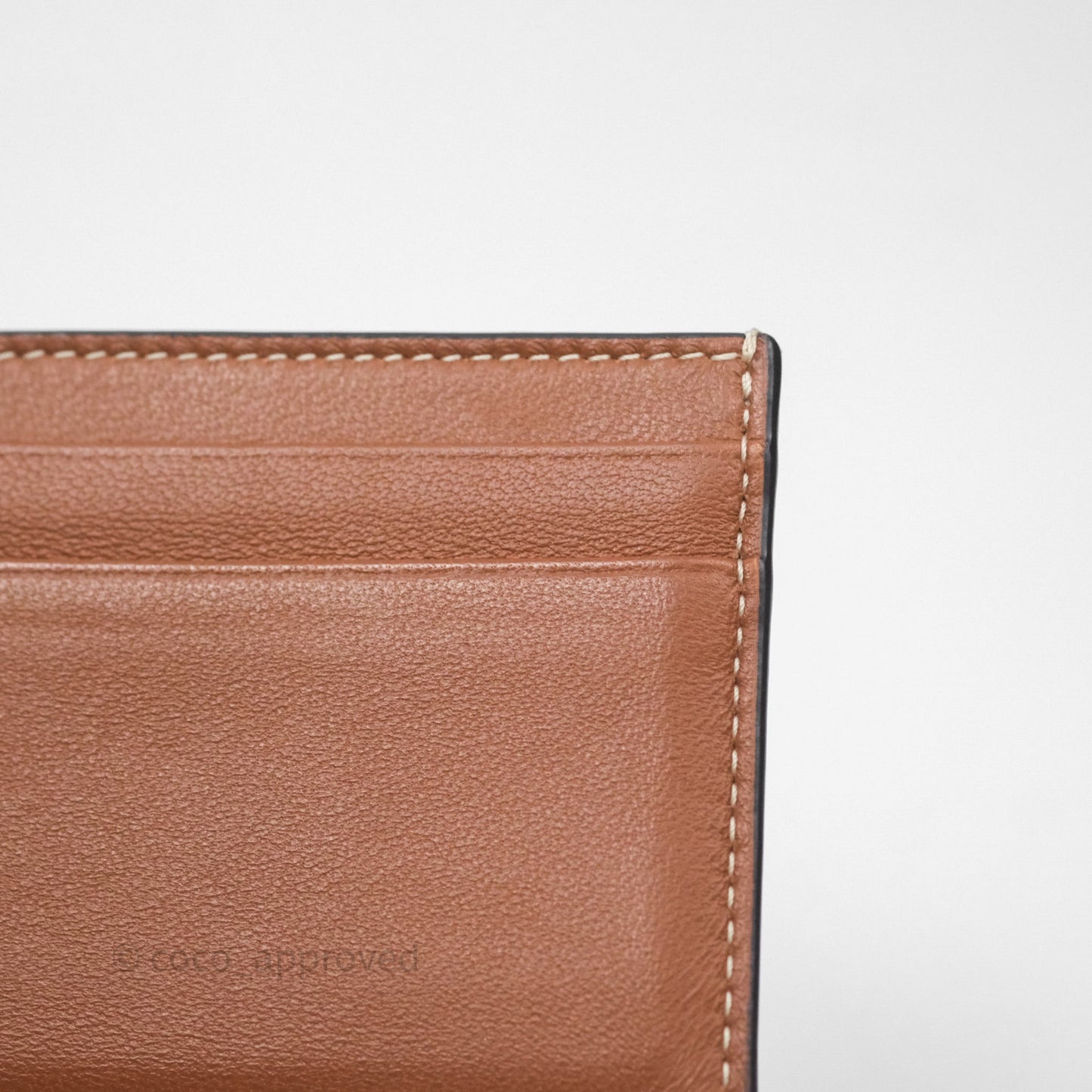 Celine Zipped Purse with Removable Card Holder in Tan Triomphe Canvas/ Lambskin
