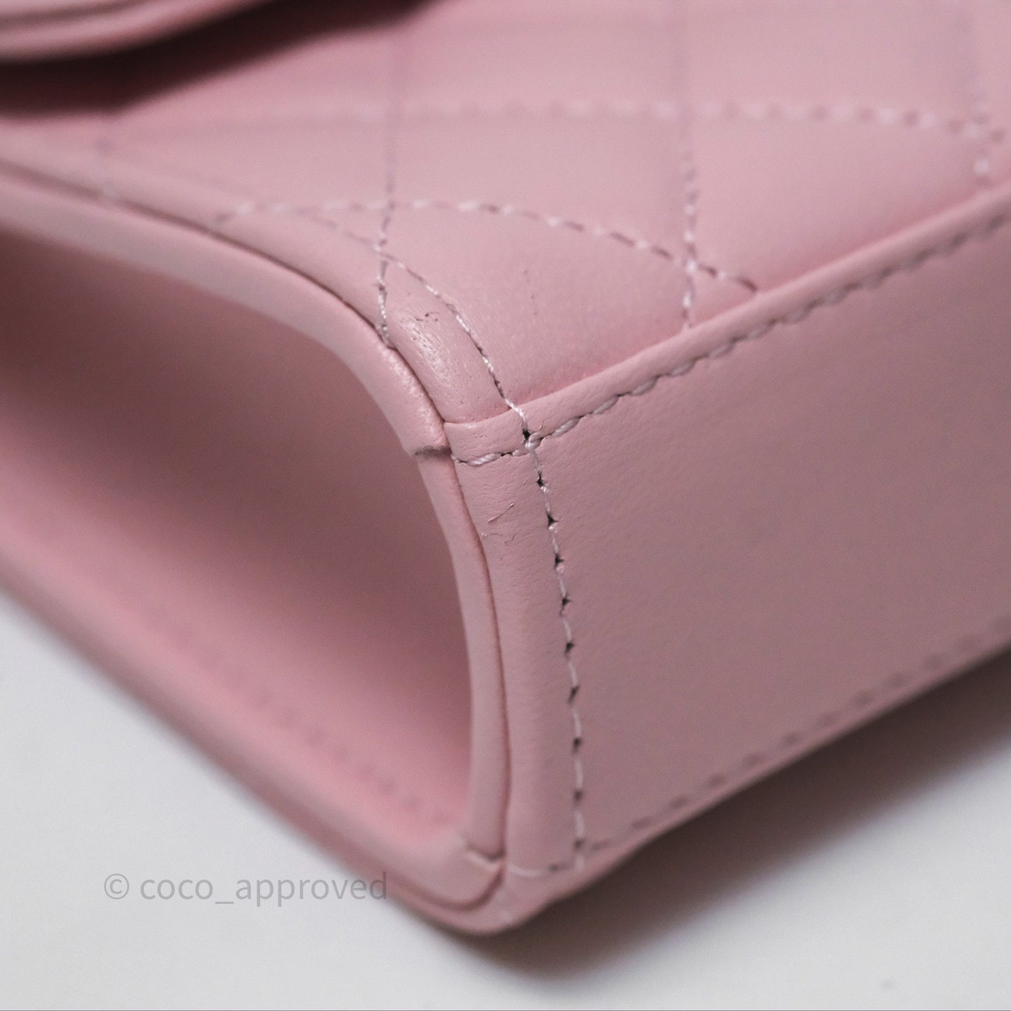 Chanel Mini Enamel Handle Clutch on Chain Pink Lambskin Gold Hardware 22B