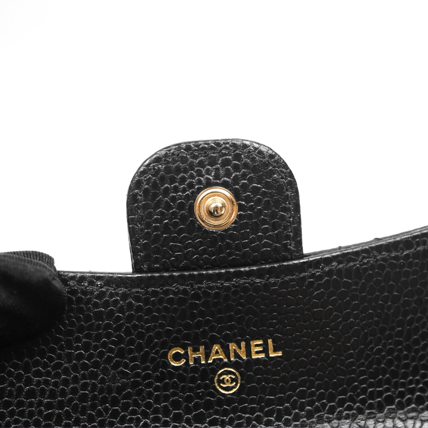 Chanel Quilted Flap Card Holder Caviar Black Gold Hardware