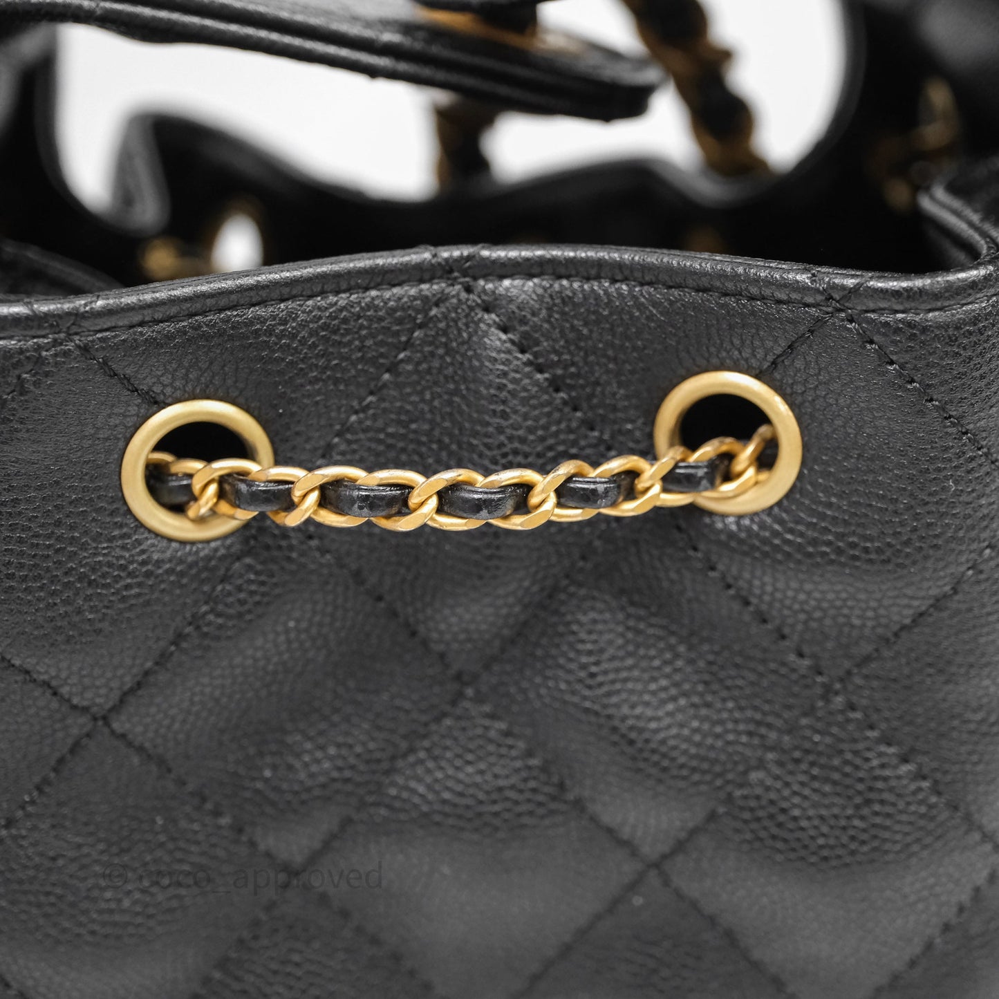 Chanel 25 Small Black Caviar Aged Gold Hardware