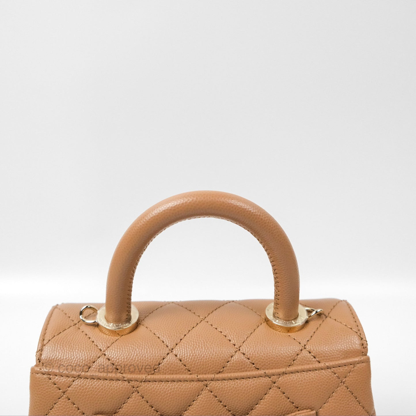 Chanel Mini Coco Handle Dark Beige Caviar Gold Hardware