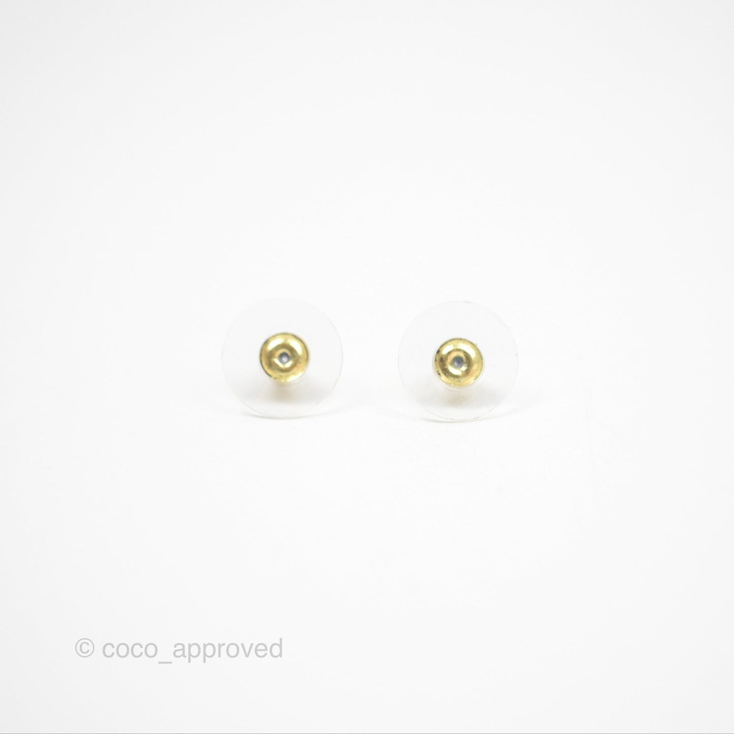 Chanel Crystal CC Double Heart Earrings Gold Tone 23B