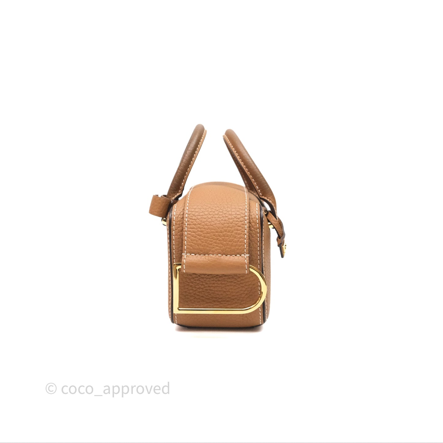 Delvaux Cool Box Nano Taurillon Soft Grained Calfskin Vegetal Ivory Gold Hardware
