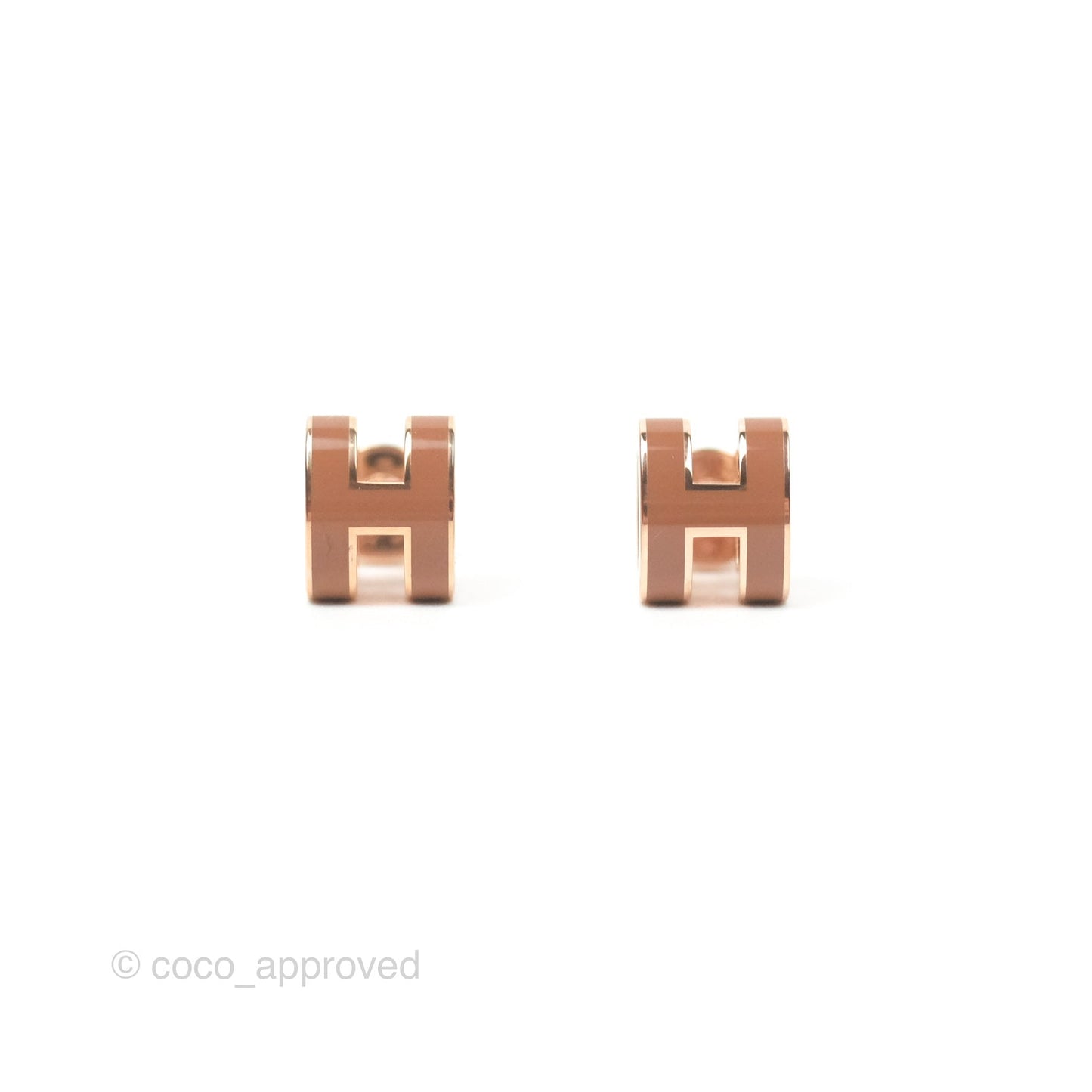 Hermès Mini Pop H Earrings New Gold Rose Gold Hardware