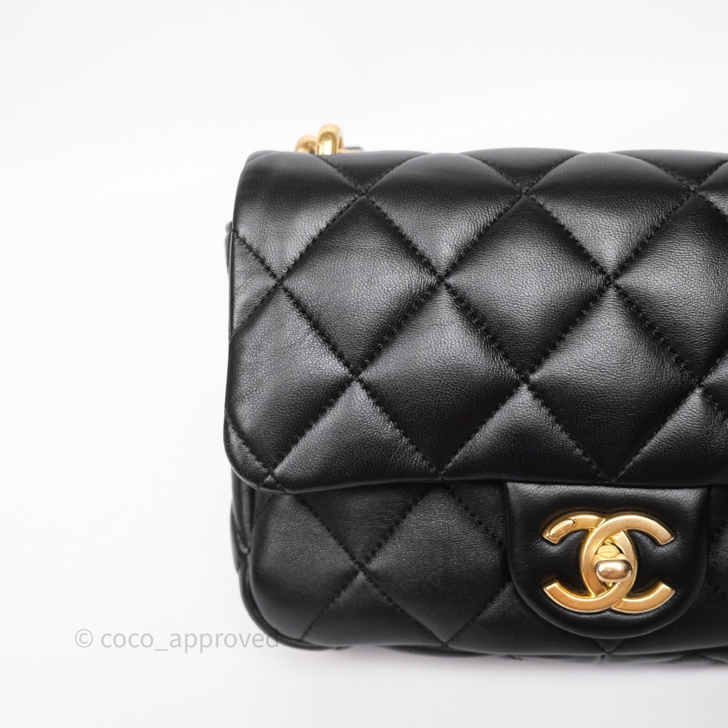 Chanel Small Funky Town Black Lambskin Aged Gold Hardware