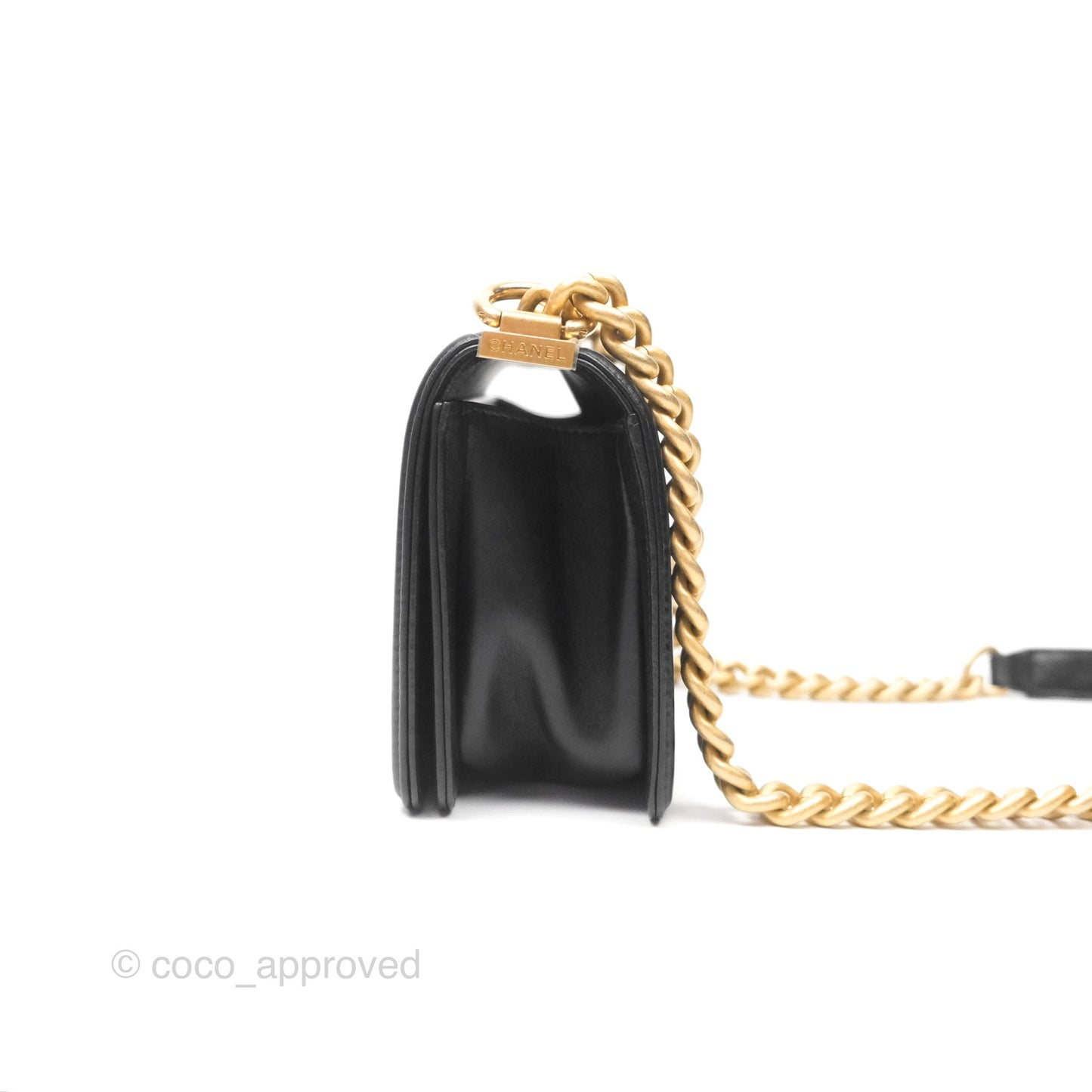 Chanel Small Boy Quilted Black Calfskin Gold Hardware