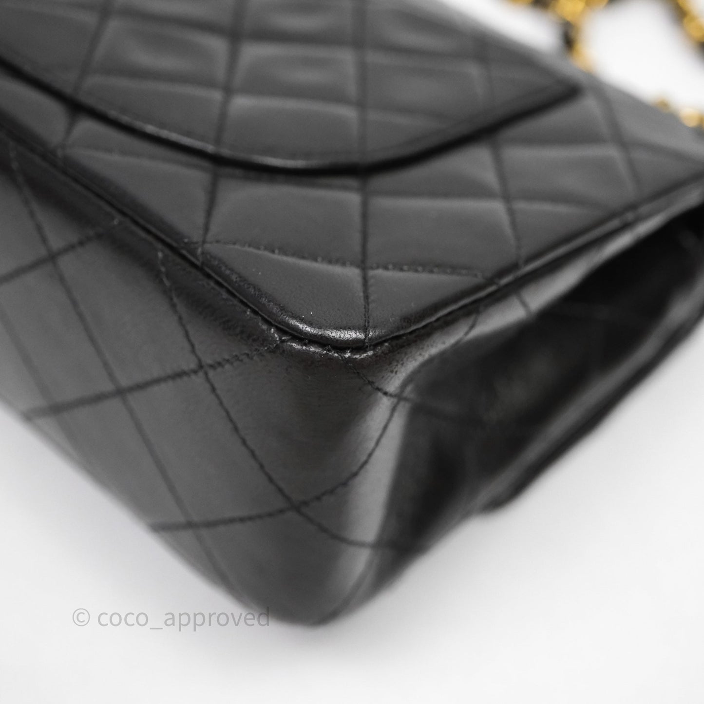 Chanel Vintage Classic Small Flap Bag Black Lambskin 24K Gold Hardware