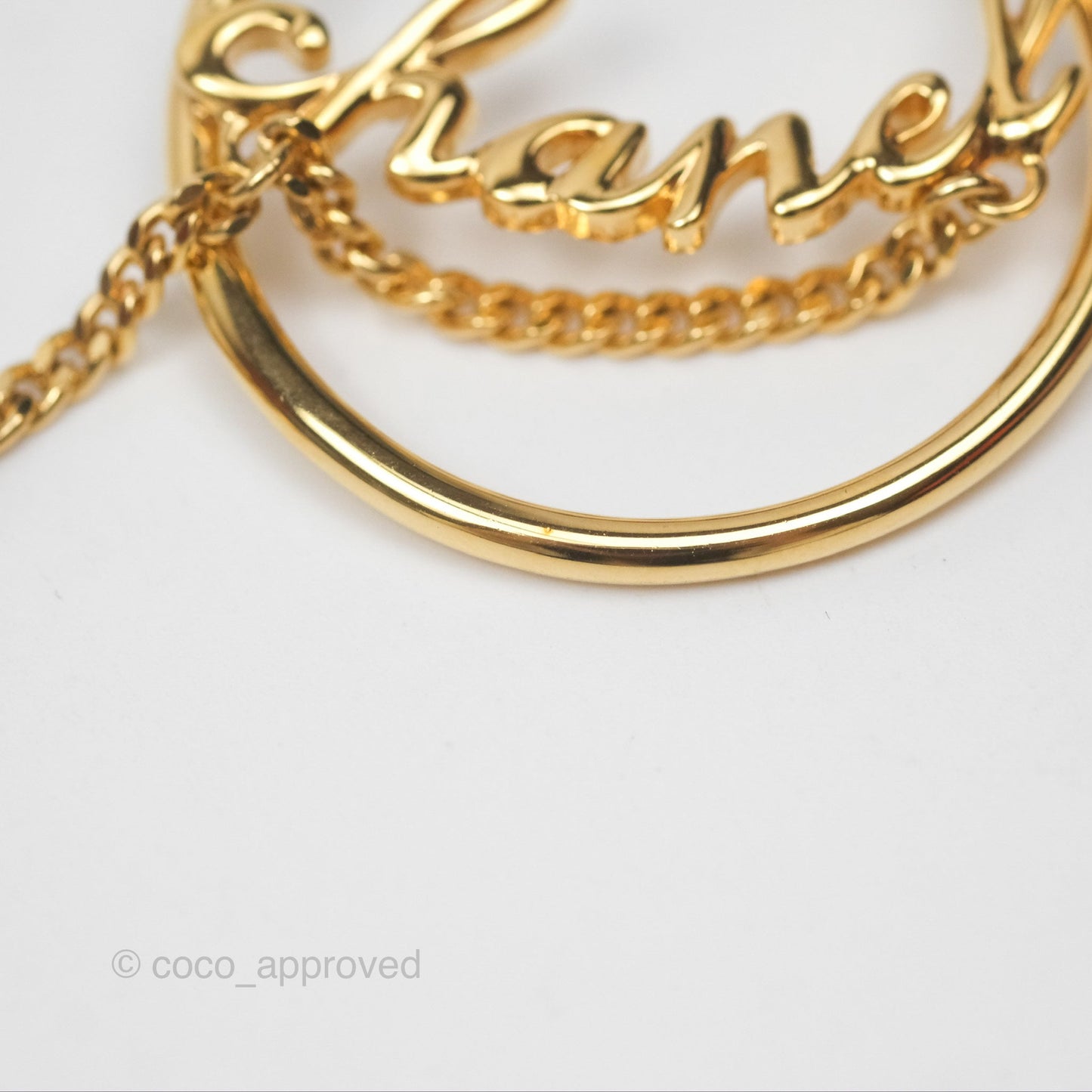 Chanel CC Logo Hoop Earrings Gold Tone 24C