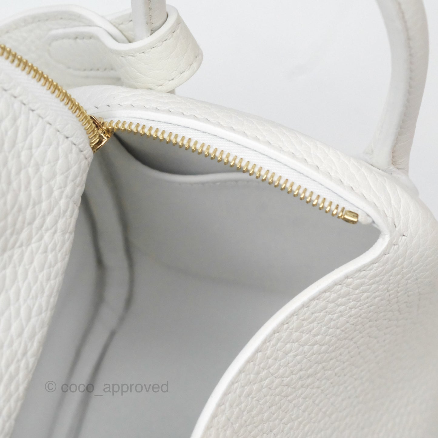Hermès Mini Lindy 20 New White 0U Clemence Gold Hardware