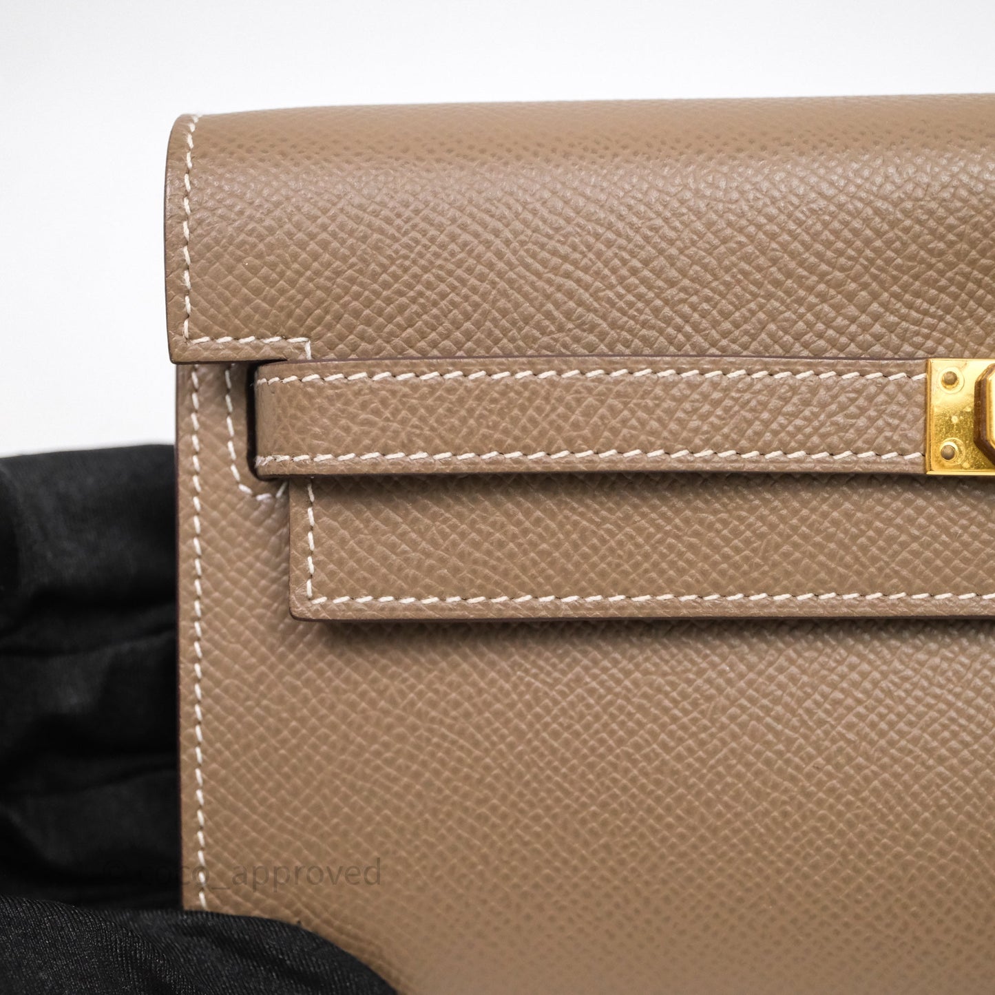 Hermès Kelly To Go Wallet Etoupe 18 Epsom Gold Hardware