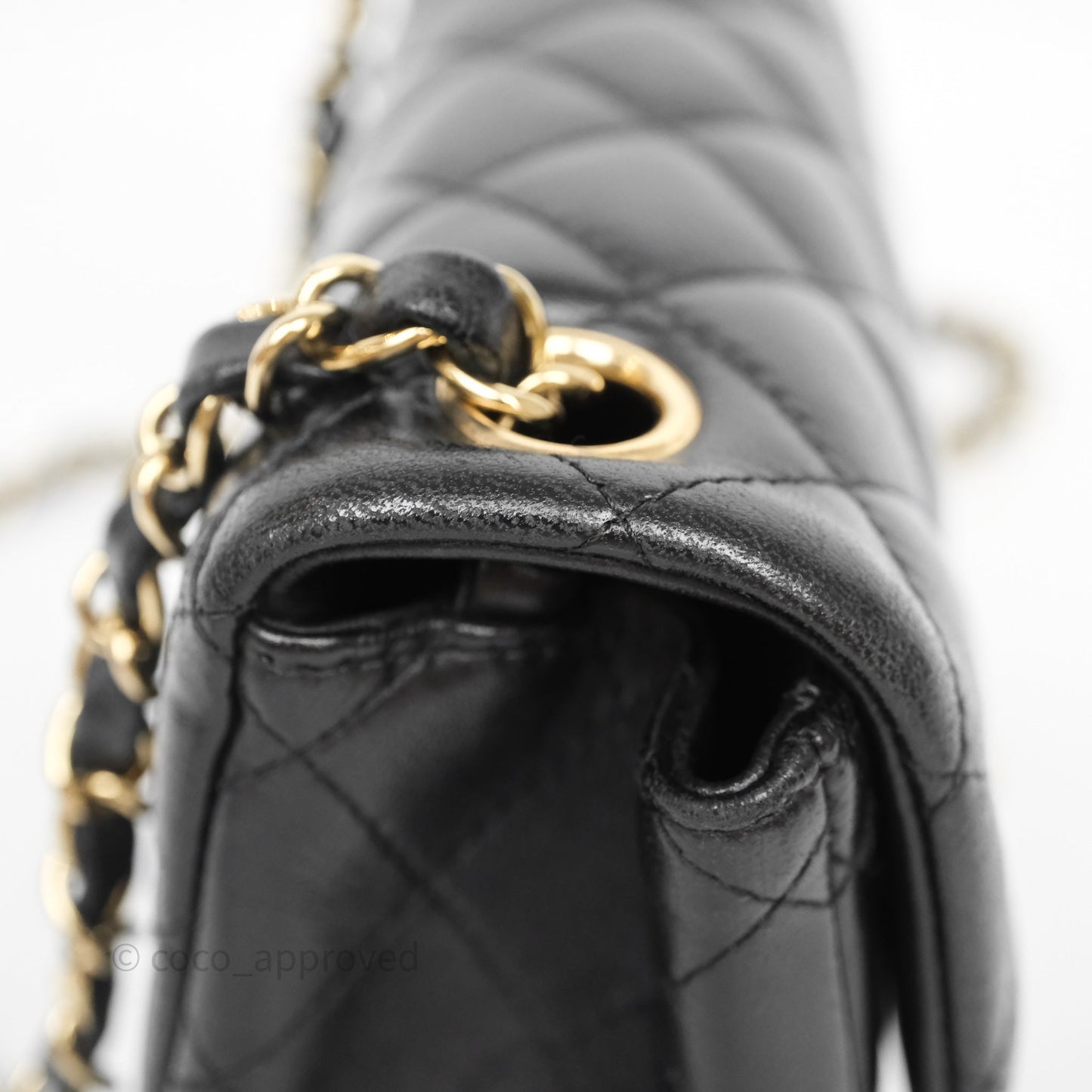 Chanel Mini Square Quilted Black Lambskin Gold Hardware