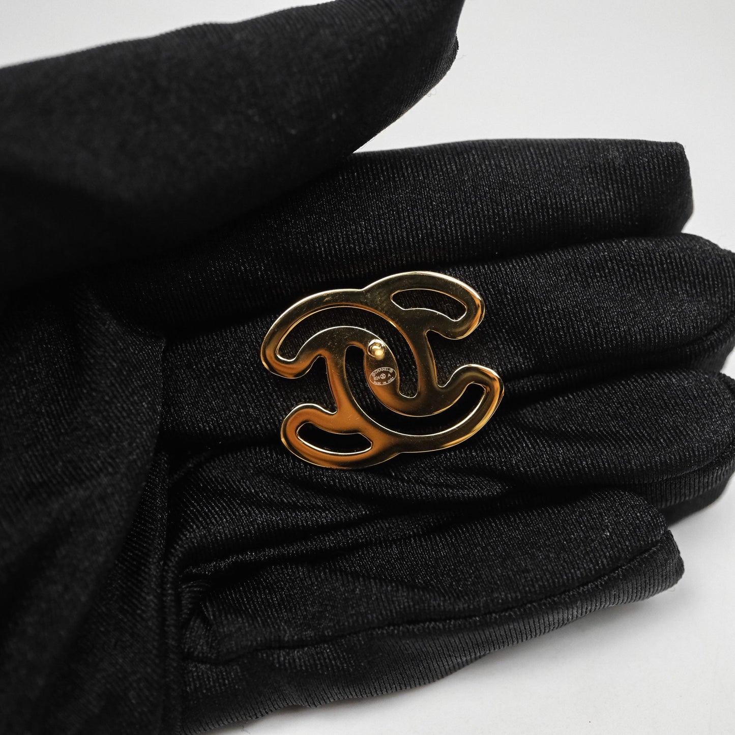 Chanel CC Black Resin Earrings Gold Tone 24A