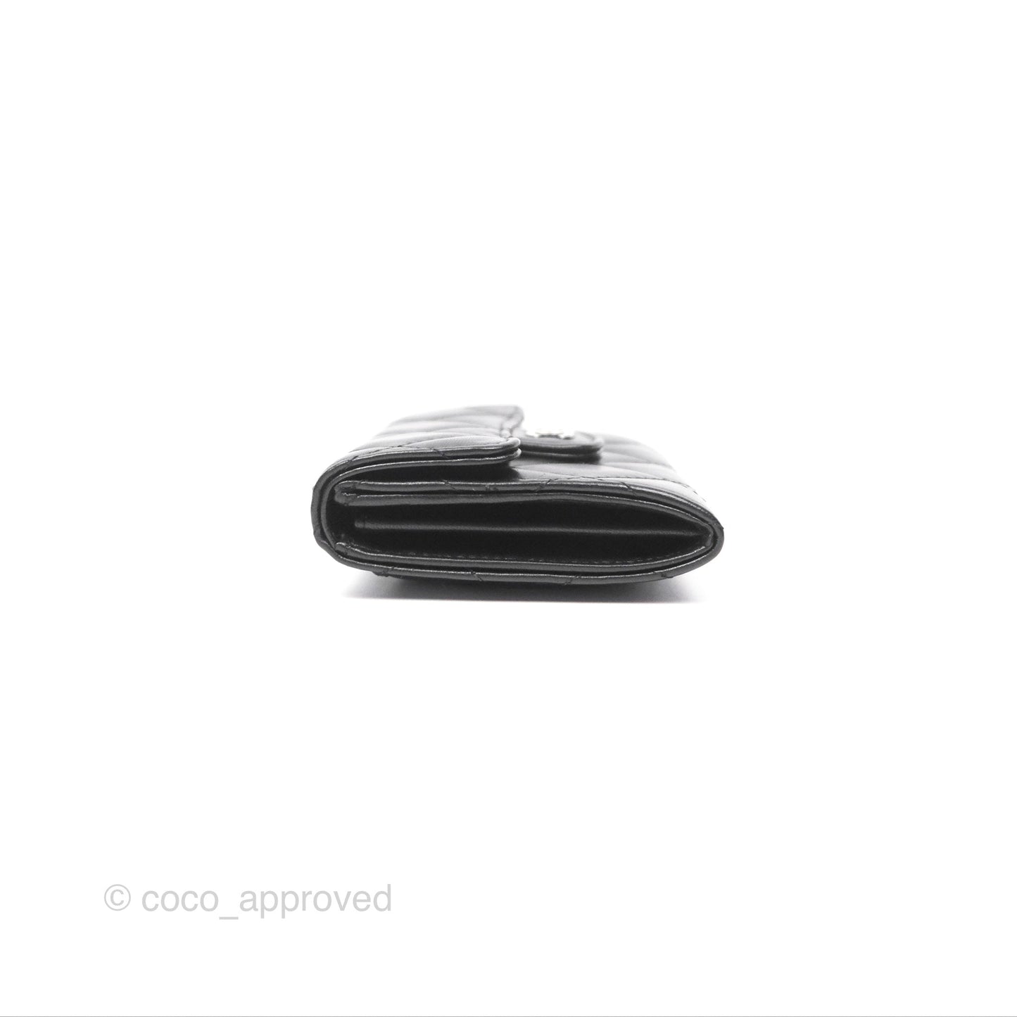 Chanel Classic Flap Coin Purse Black Lambskin Silver Hardware
