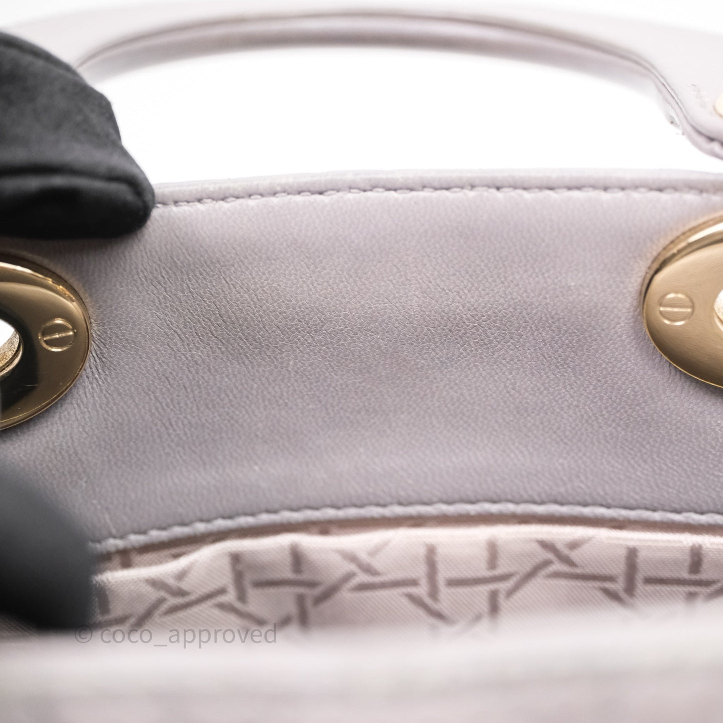 Christian Dior Small Lady Dior My ABCDior Bag Stone Gray Cannage Lambskin