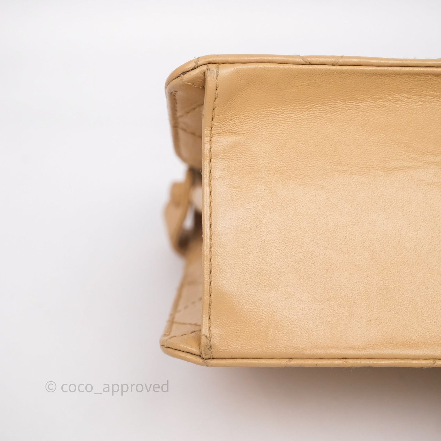 Chanel Vintage Quilted Kelly Shoulder Bag Beige Silver Hardware