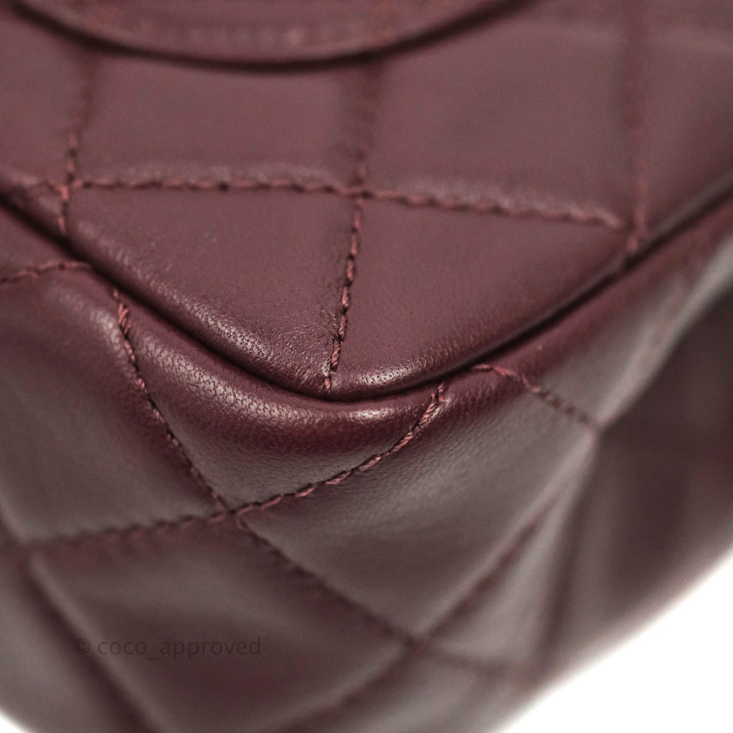Chanel Mini Rectangular Pearl Crush Quilted Maroon Red Lambskin Gold Hardware