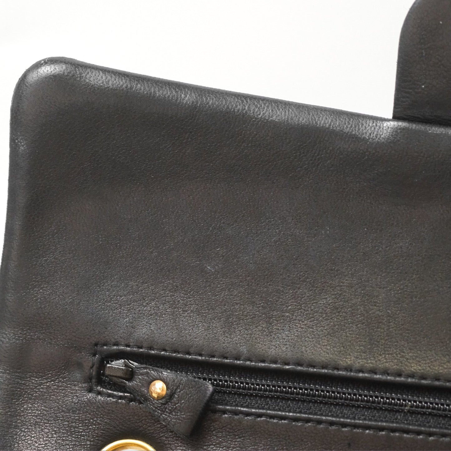 Chanel Vintage Medium Classic Flap Chevron Black Lambskin 24K Gold Hardware