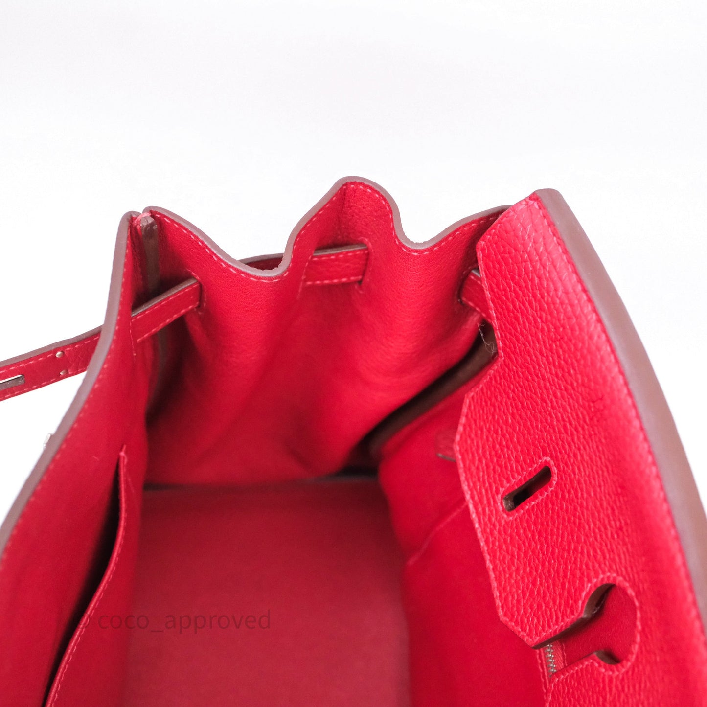 Hermes Birkin 35 Rouge Casaque Clemence Palladium Hardware