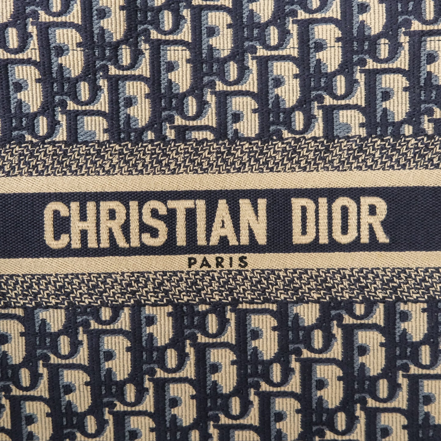 Dior New Small Book Tote Navy Dior Oblique Embroidery Canvas