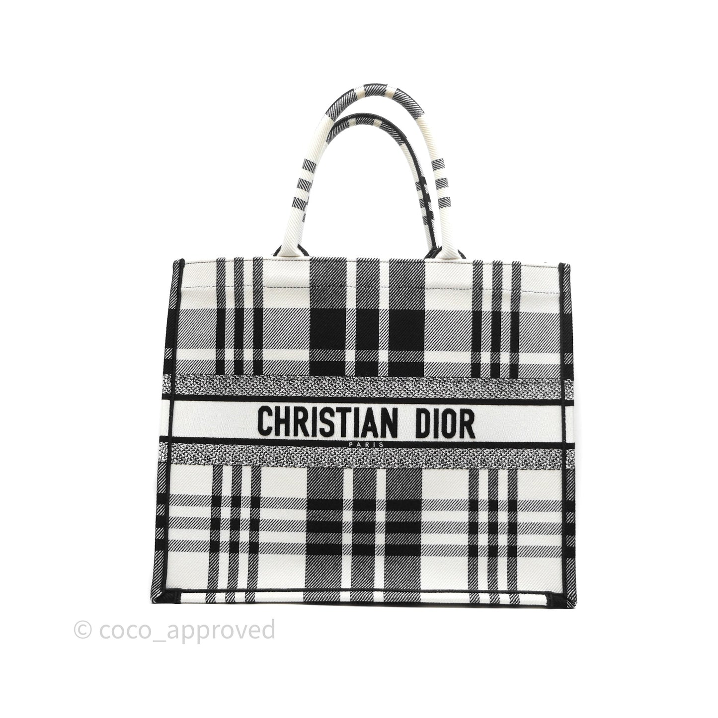 Christian Dior Large Check'n'Dior Book Tote Black/ White Canvas
