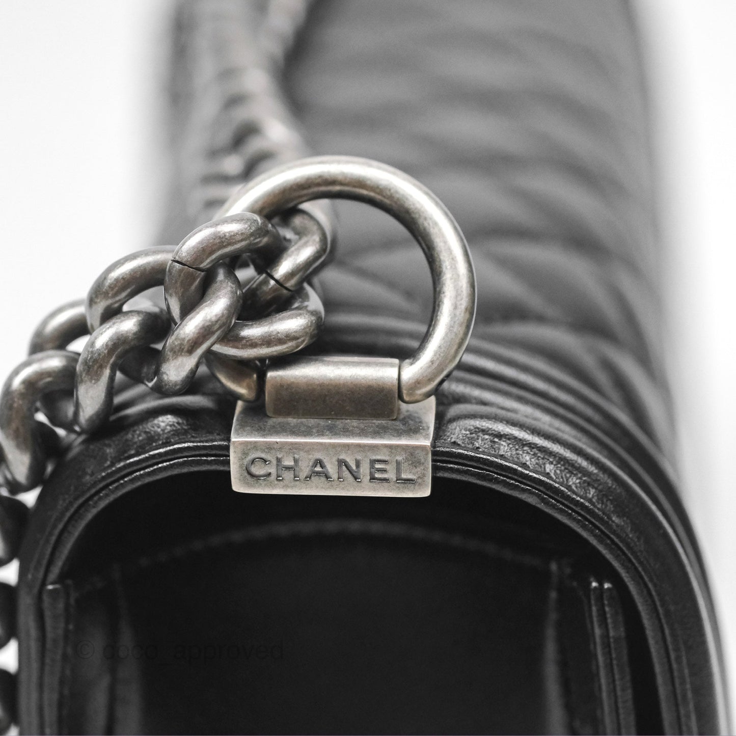 Chanel Quilted New Medium Boy Black Lambskin Ruthenium Hardware