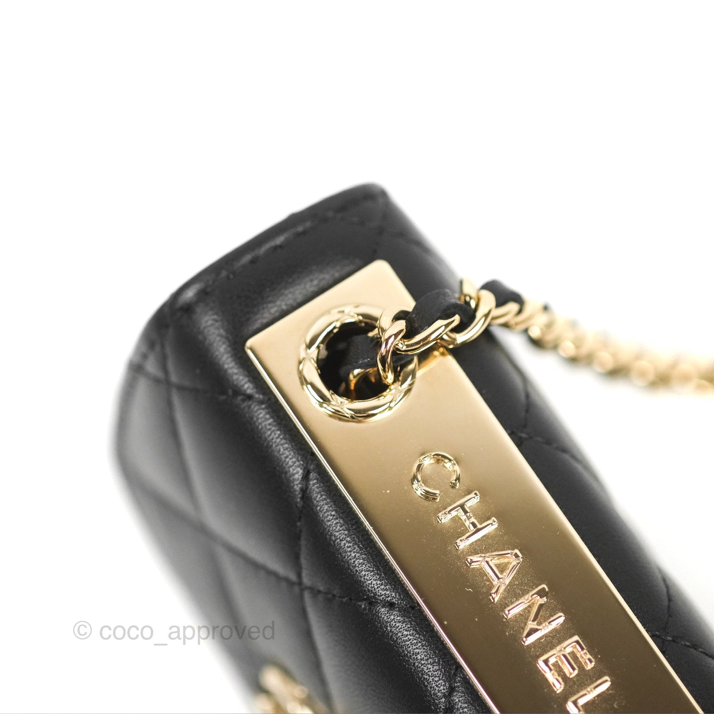 Chanel Mini Quilted Clutch With Chain Black Lambskin Gold Hardware