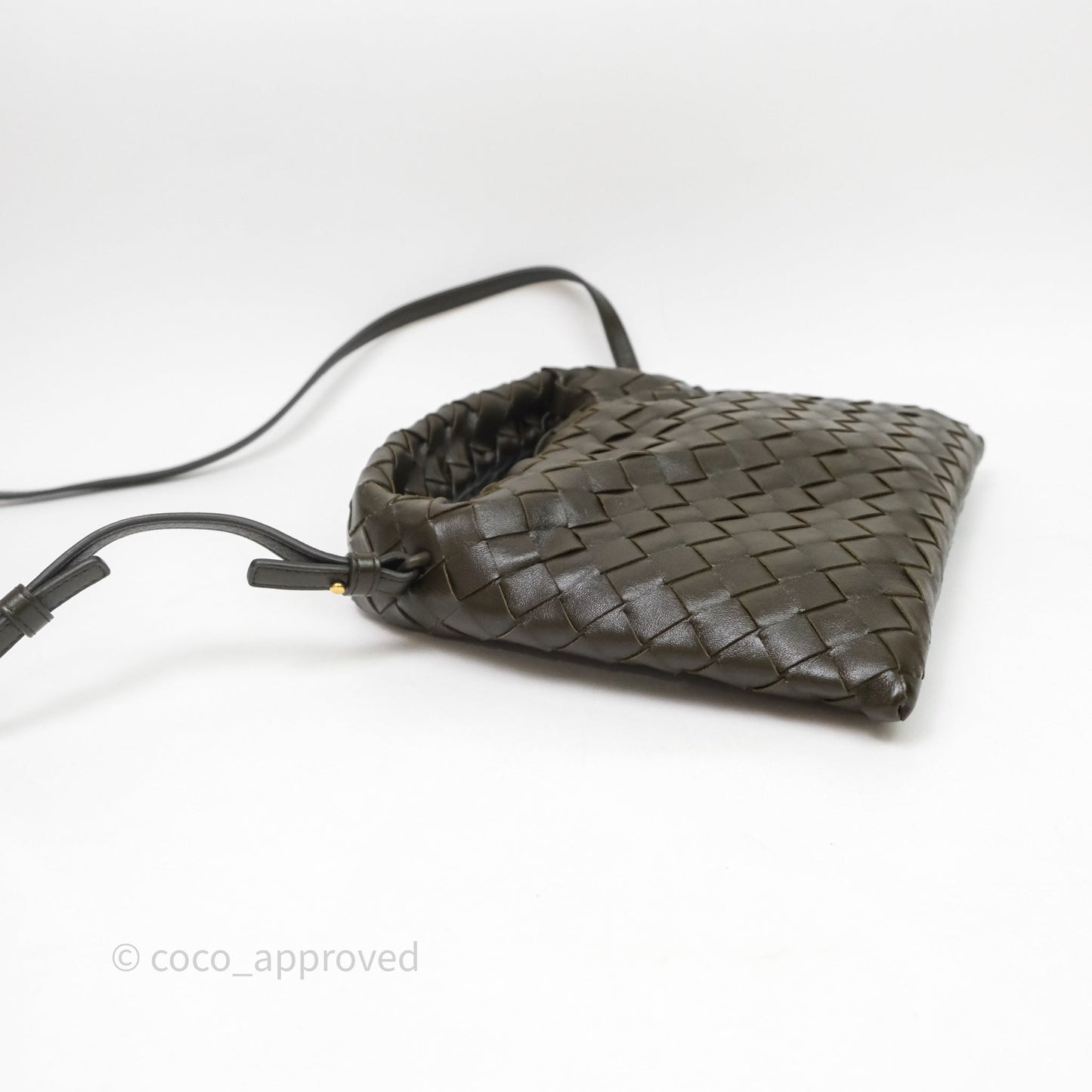 Bottega Veneta Mini Hop Khaki Intrecciato Leather