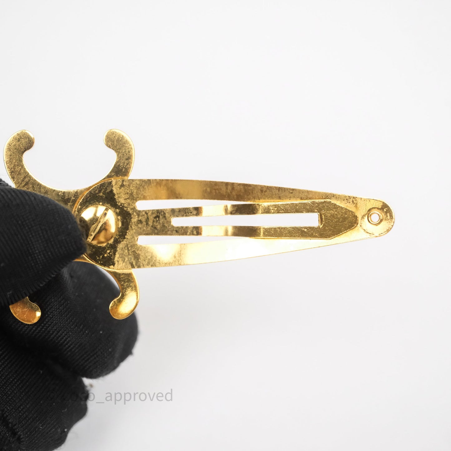 Celine Set of 2 Snap Hair Clips Gold Tone