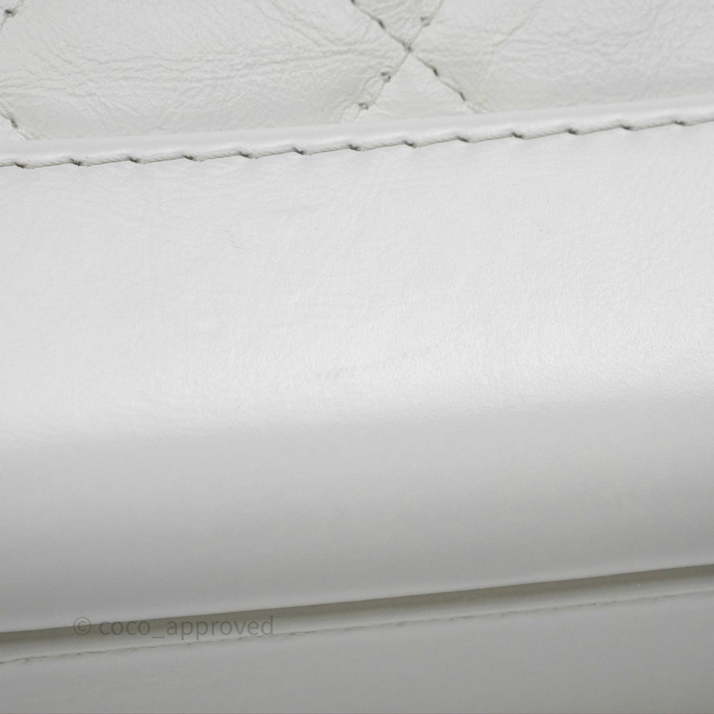 Chanel Small Gabrielle Hobo Quilted White Aged Calfskin