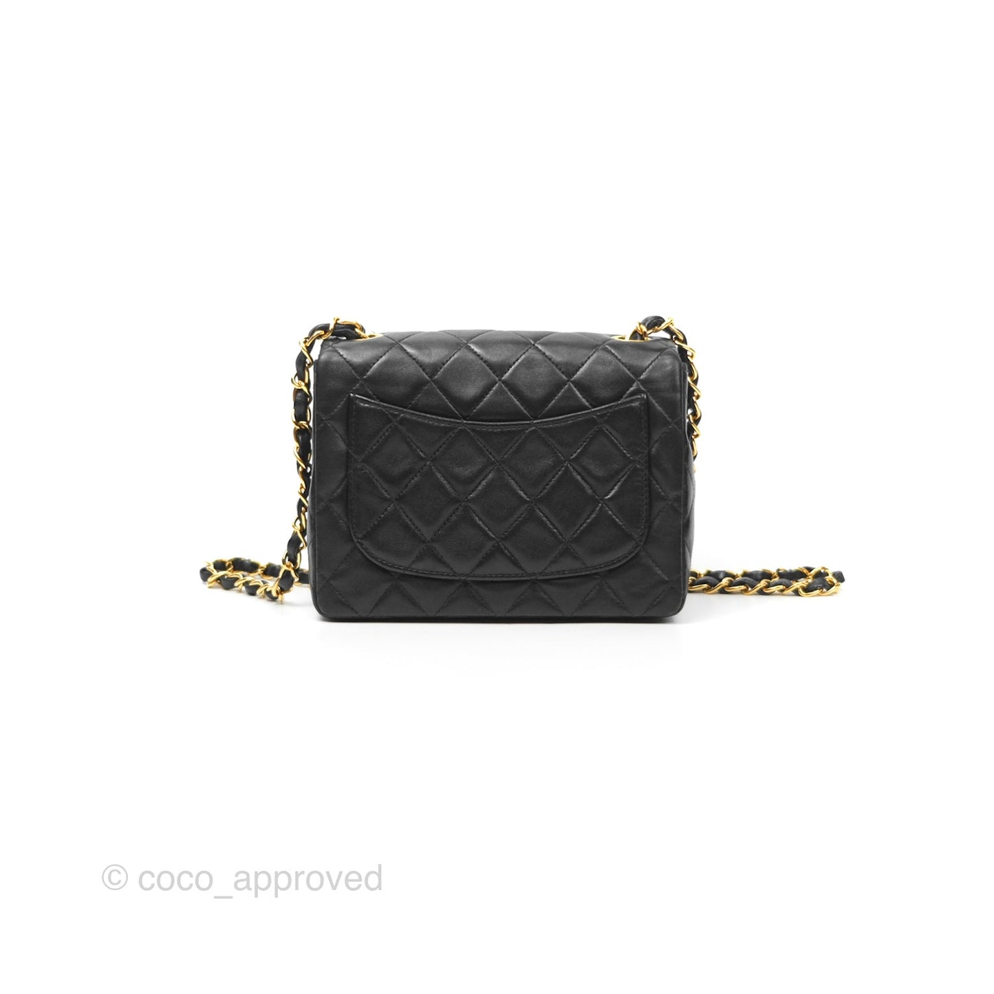 Chanel Vintage Mini Square Black Lambskin 24K Gold Hardware