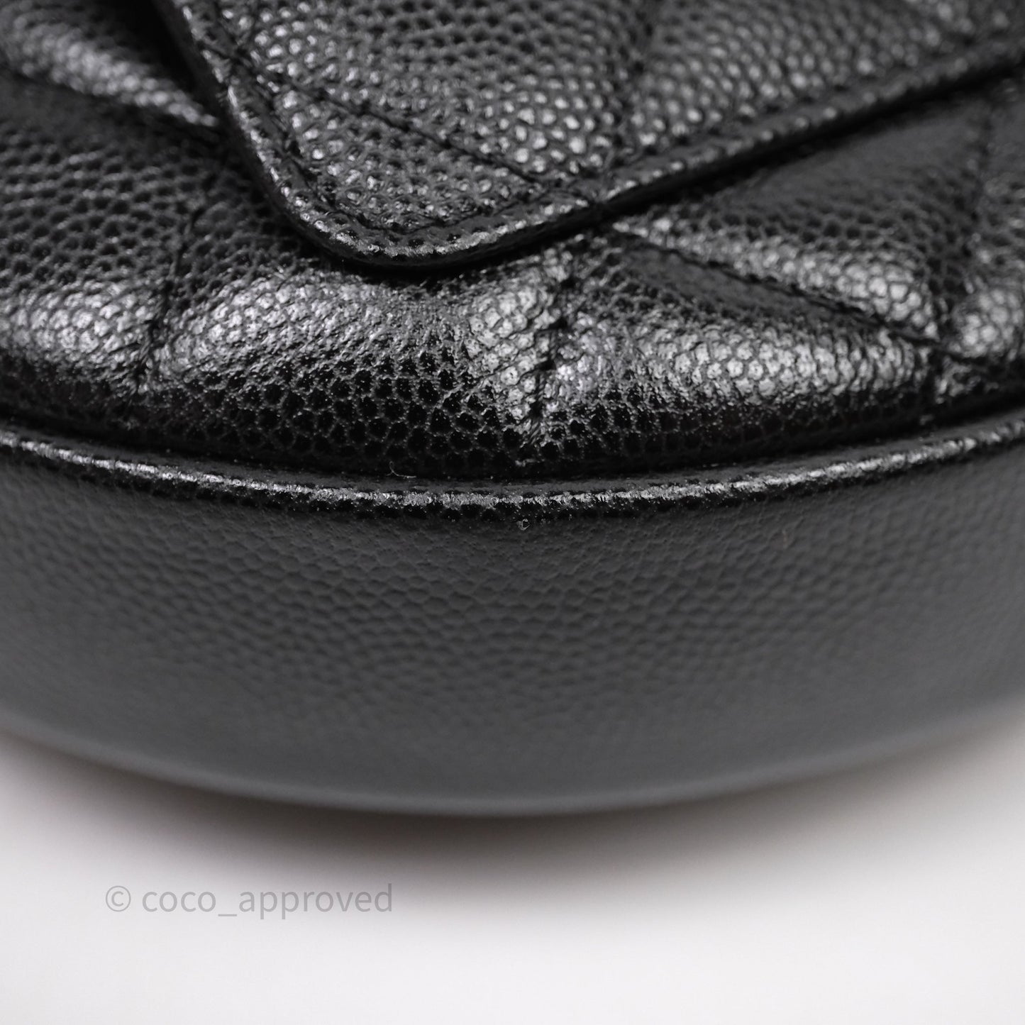 Chanel Quilted Polly Pocket Hobo Bag Caviar Black Gold Hardware
