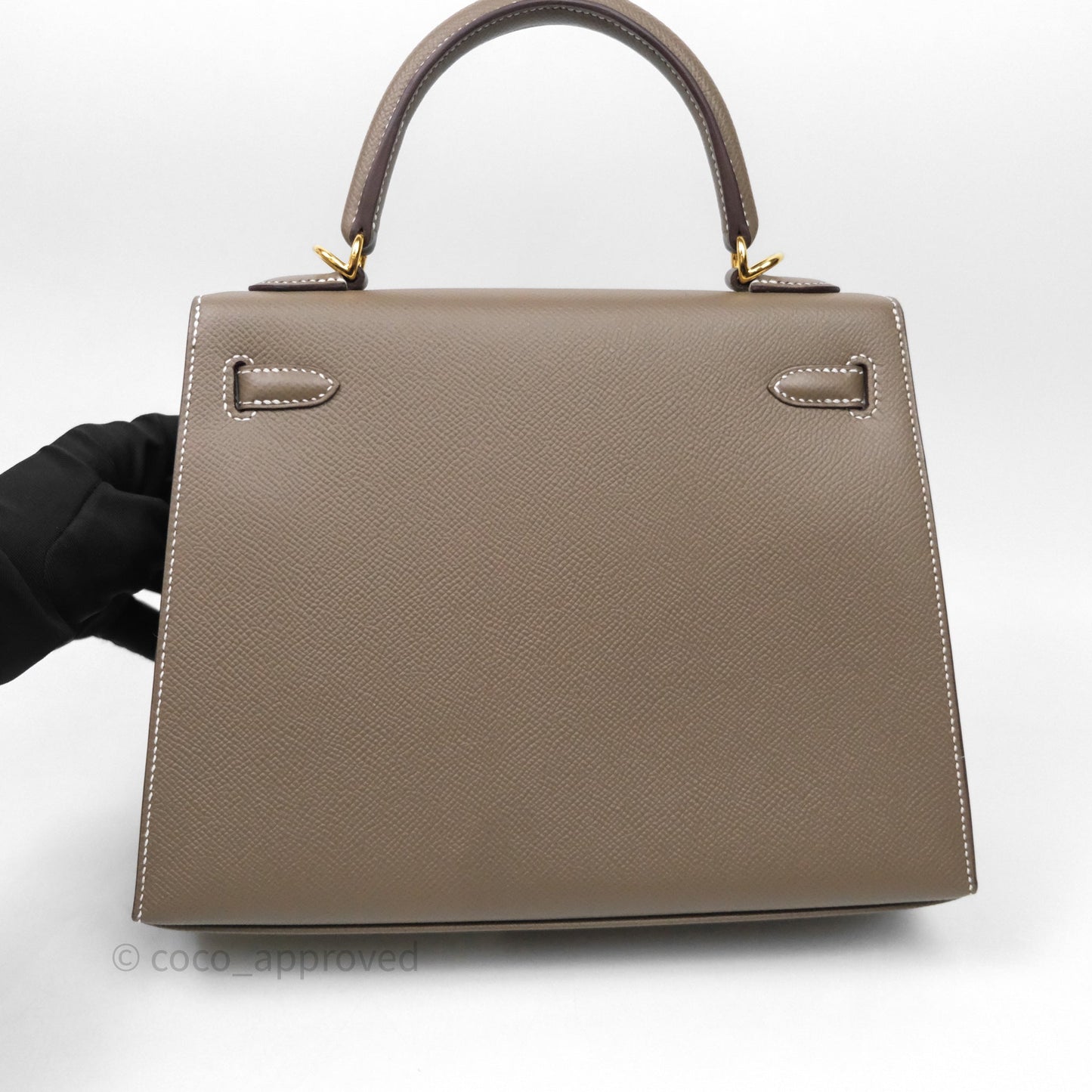 Hermes Kelly 25 Etoupe 18 Epsom Gold Hardware