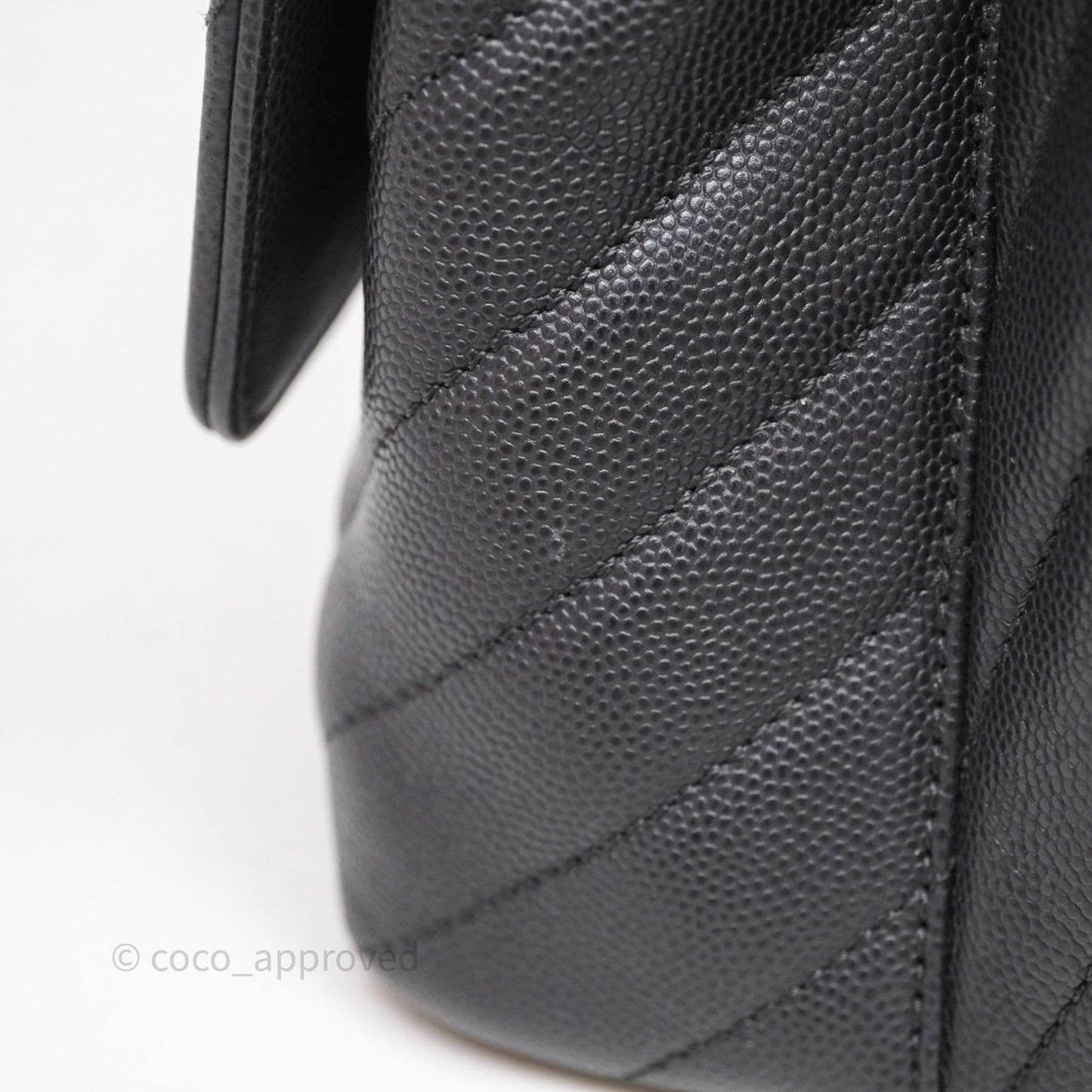 Chanel Medium Coco Handle Chevron Grey Bag Gold Hardware