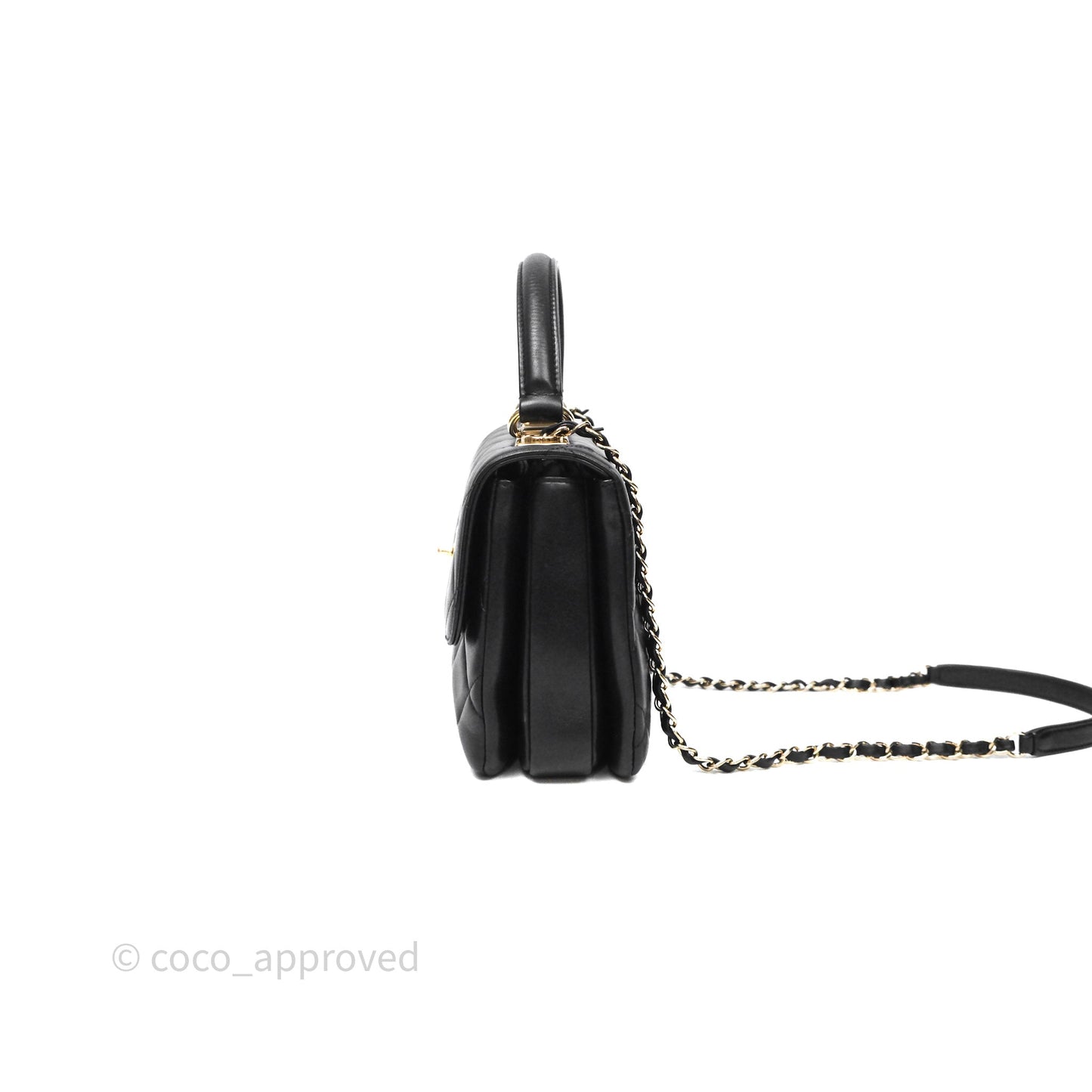 Chanel Small Trendy CC Black Lambskin Gold Hardware