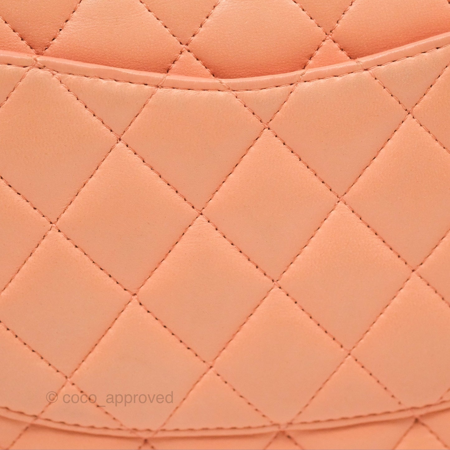 Chanel Classic M/L Medium Flap Quilted Peach Lambskin Gold Hardware