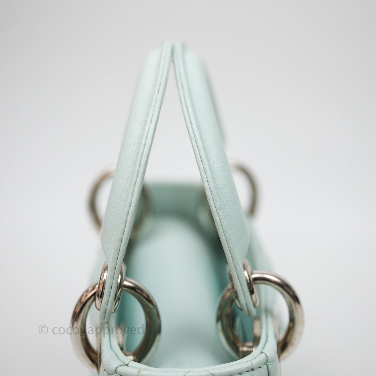 Christian Dior Mirco Lady Dior Cannage Calfskin Light Green Matte