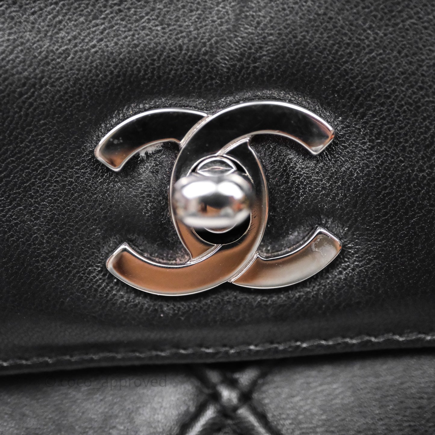 Chanel Vintage Quilted Kelly Waffle Bag Silver Hardware