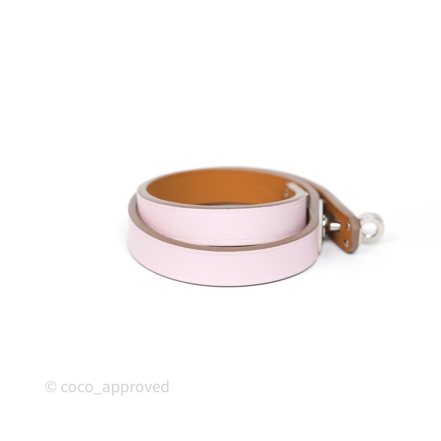 Hermès Kelly Double Tour Bracelet Mauve Pâle Swift Palladium Hardware