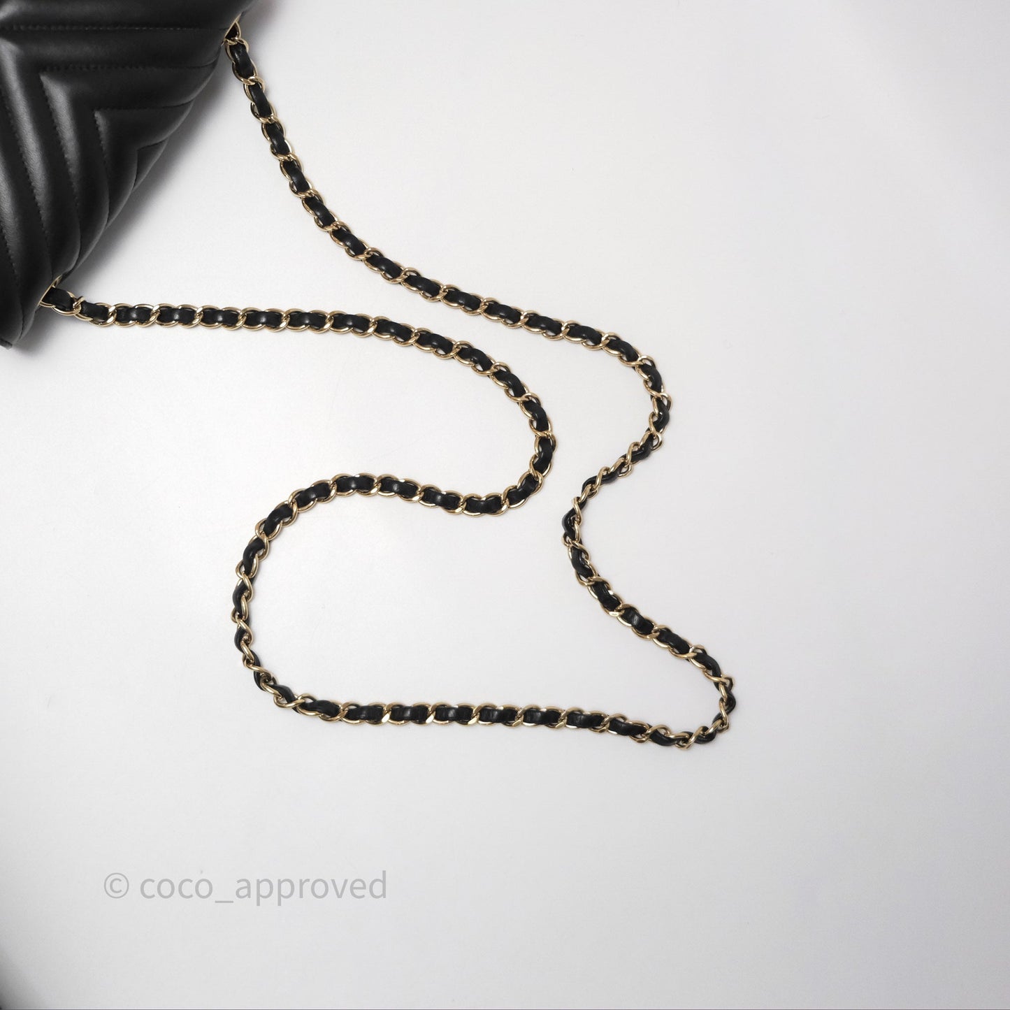Chanel Mini Rectangular Chevron Black Lambskin Gold Hardware