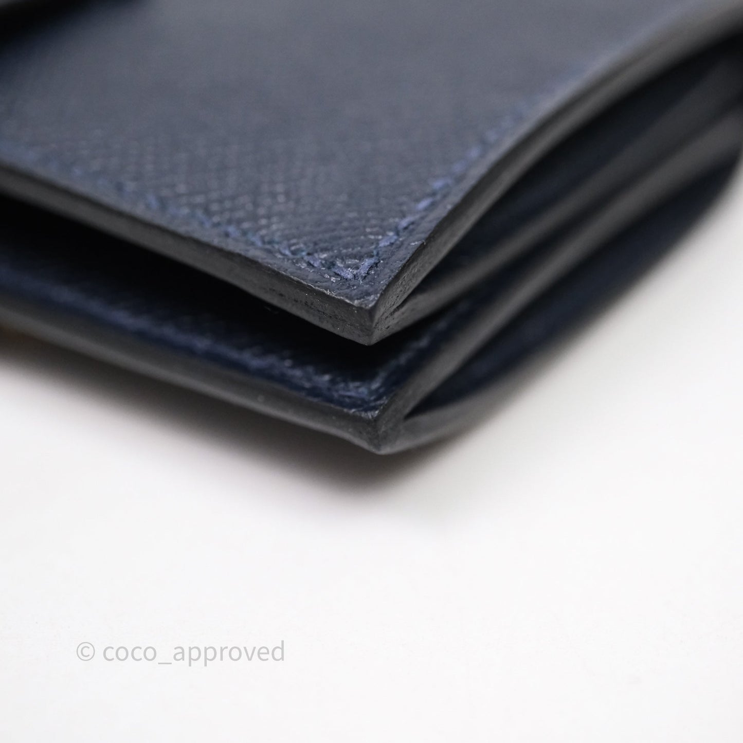 Hermès Bearn Mini Wallet Bleu Nuit 2Z Epsom Gold Hardware