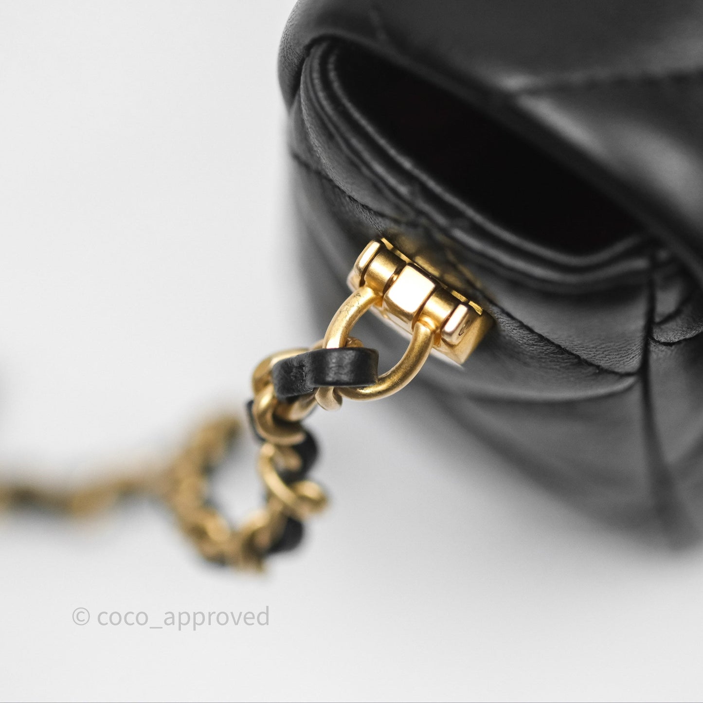 Chanel Quilted My Perfect Mini With Pearl Black Lambskin Gold Hardware 21K