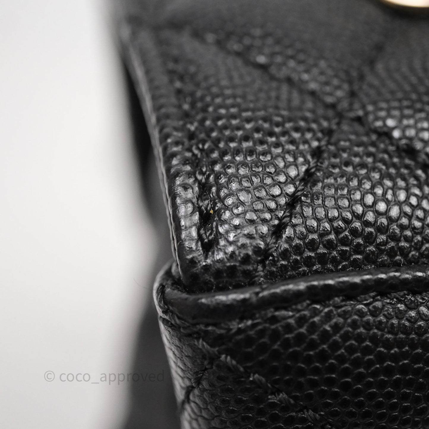 Chanel Small Coco Handle Black Caviar Light Gold Hardware