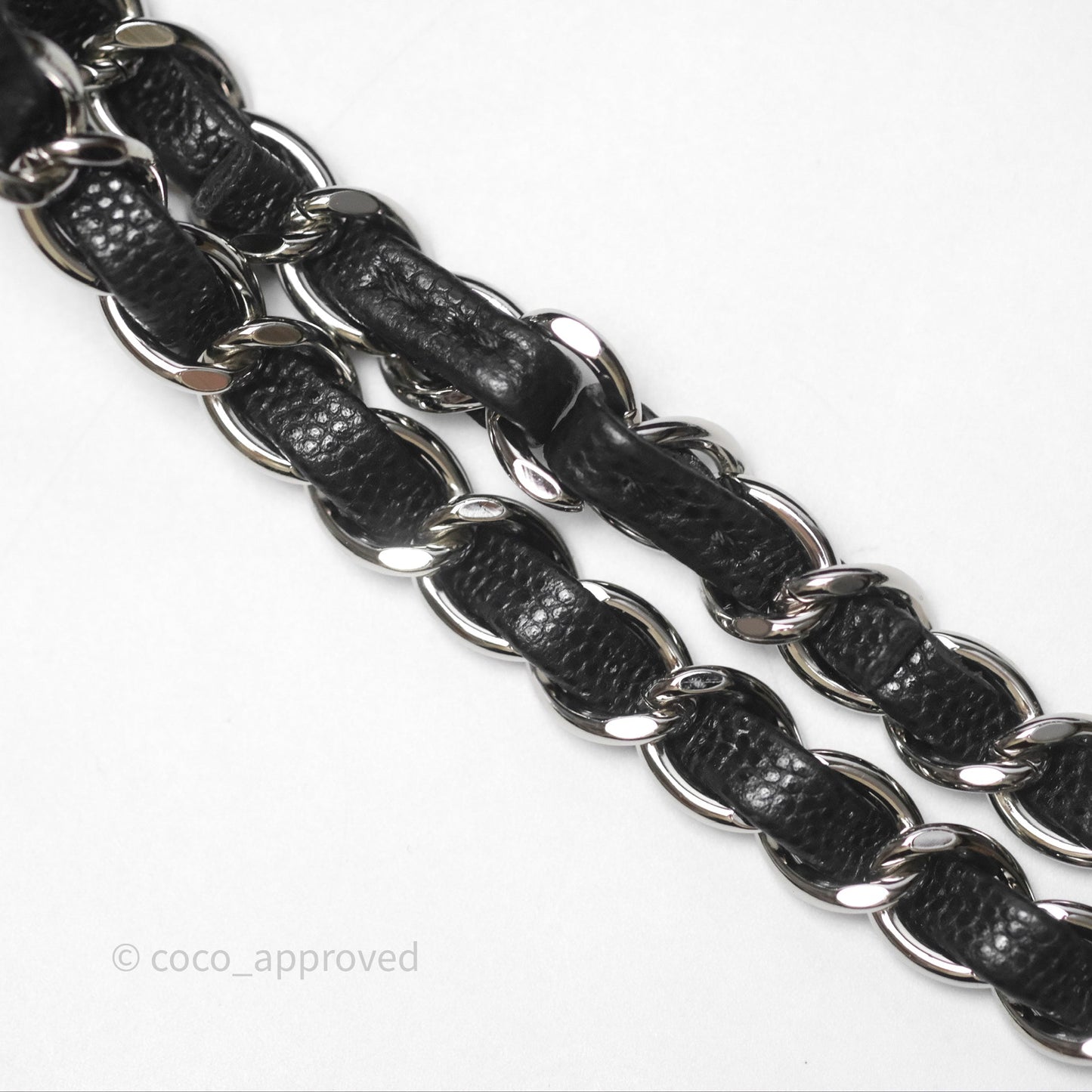 Chanel Classic M/L Medium Flap Chevron Black Caviar Silver Hardware