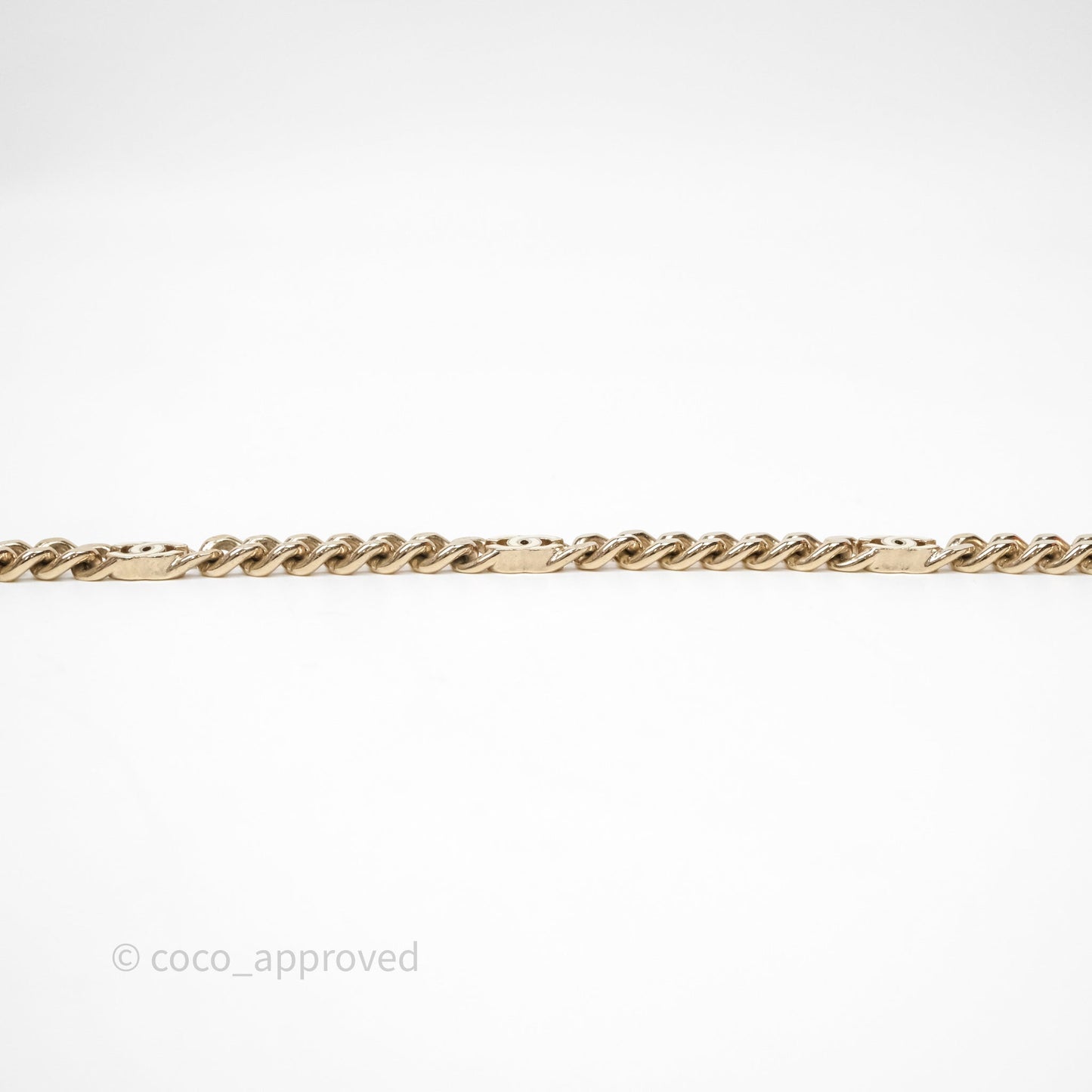 Chanel White CC Logo Chocker Gold Tone 22S