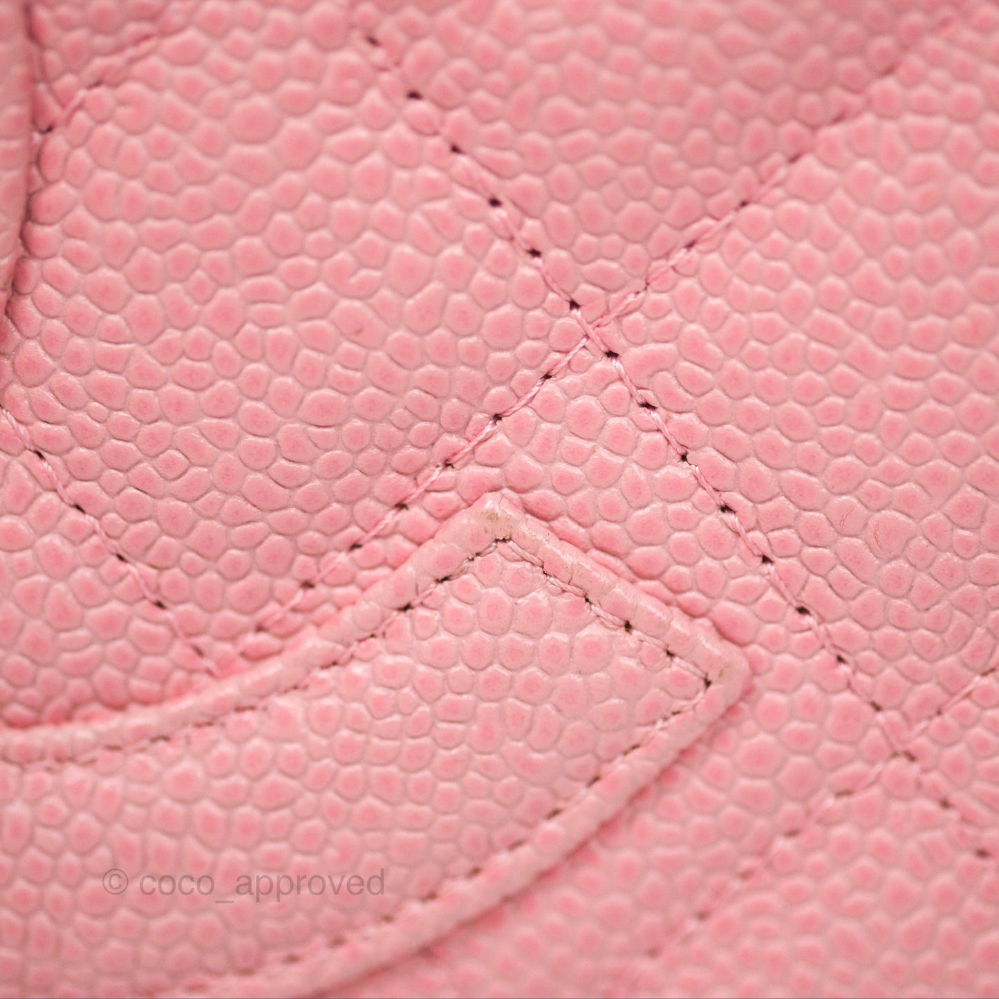 Chanel Vintage CC Quilted Shoulder Bag Pink Caviar Gold Hardware