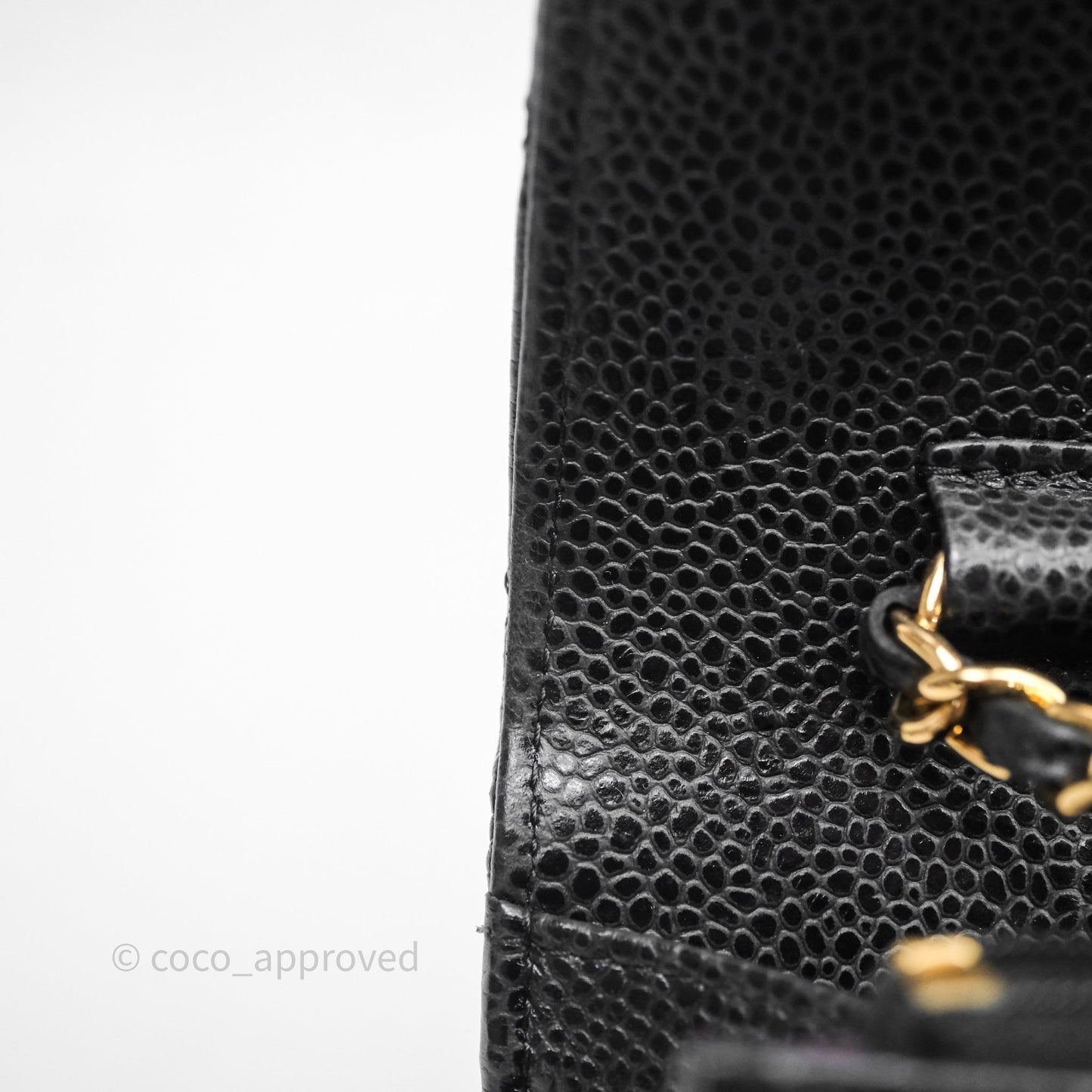 Chanel Classic Wallet On Chain WOC Quilted Black Caviar Gold Hardware