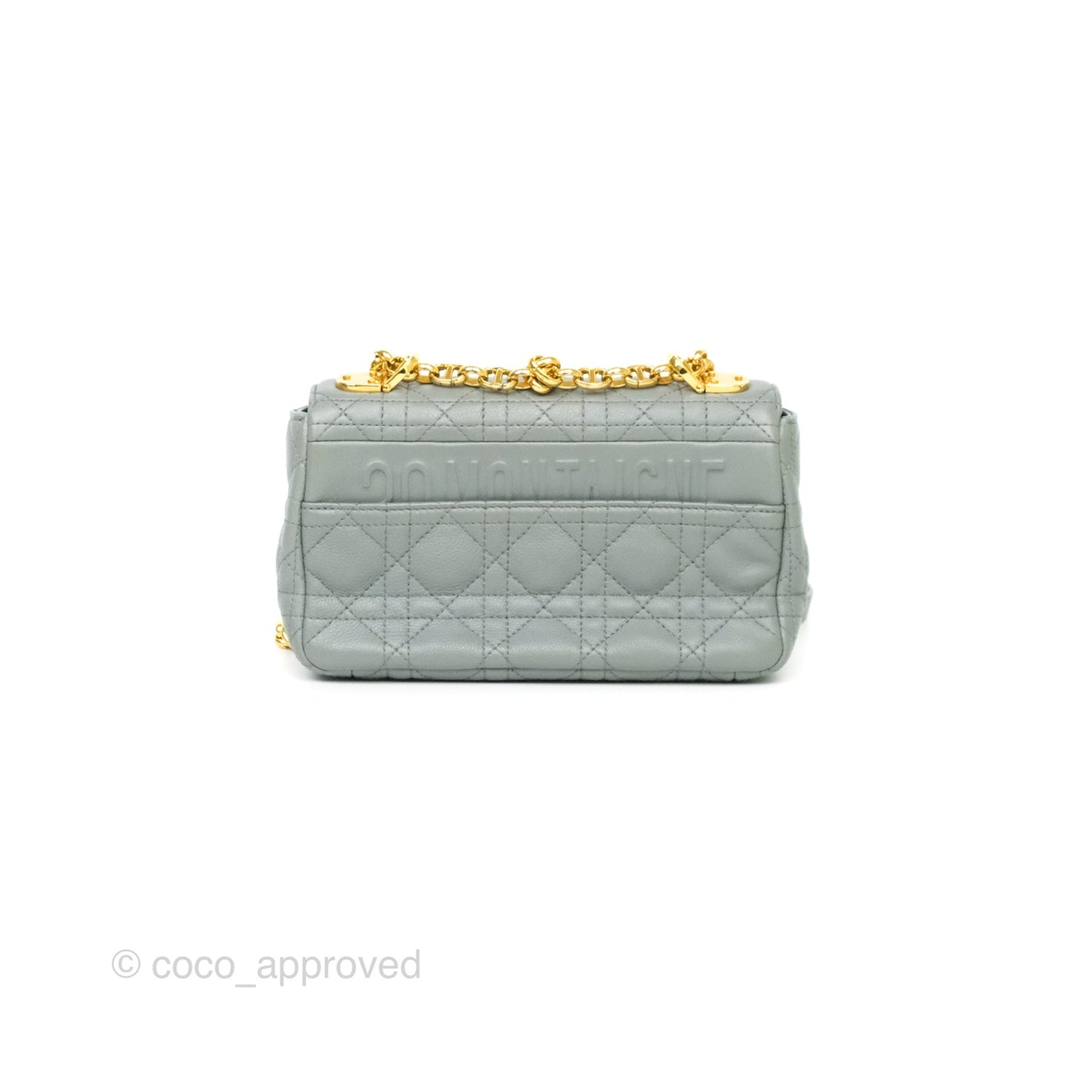 Dior Small Caro Bag Grey Supple Cannage Calfskin